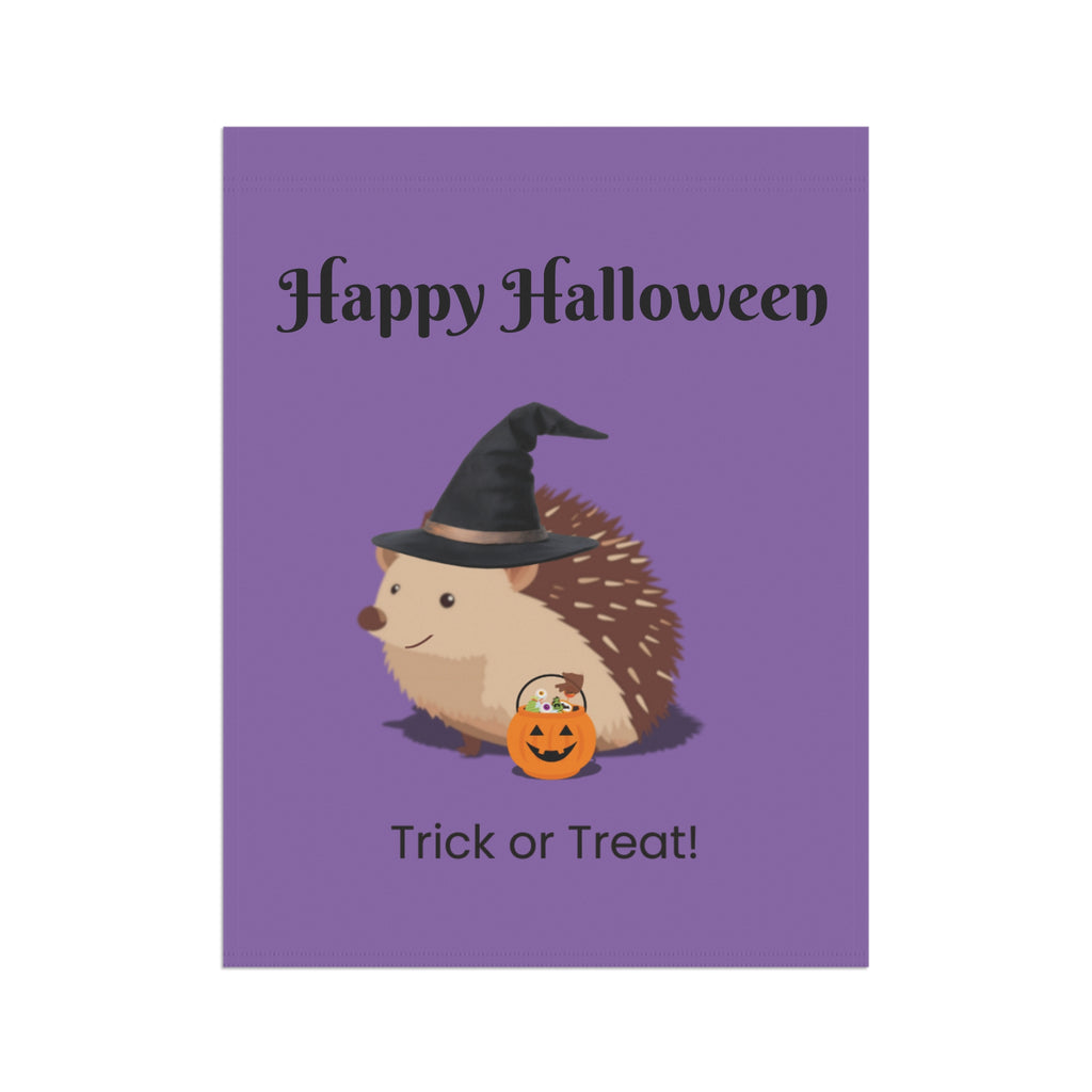 Halloween Garden Banner, Seasonal Decor, Outdoor Decoration, Trick or Treat Sign, Hedgehog Flag, Fall Home Accessory