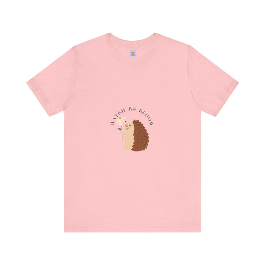 Watch Me Bloom Cute Hedgehog Graphic Tee - Fun, Quirky Design for Animal Lovers - Perfect Gift for Birthdays, Casual Wear, Nature Enthusiasts