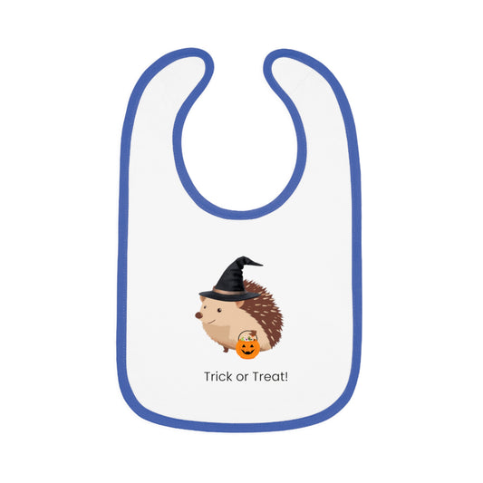 Halloween Hedgehog Baby Bib, Trick or Treat Bib, Cute Infant Bib, Baby Shower Gift, Fall Dressing, Halloween Baby Essentials