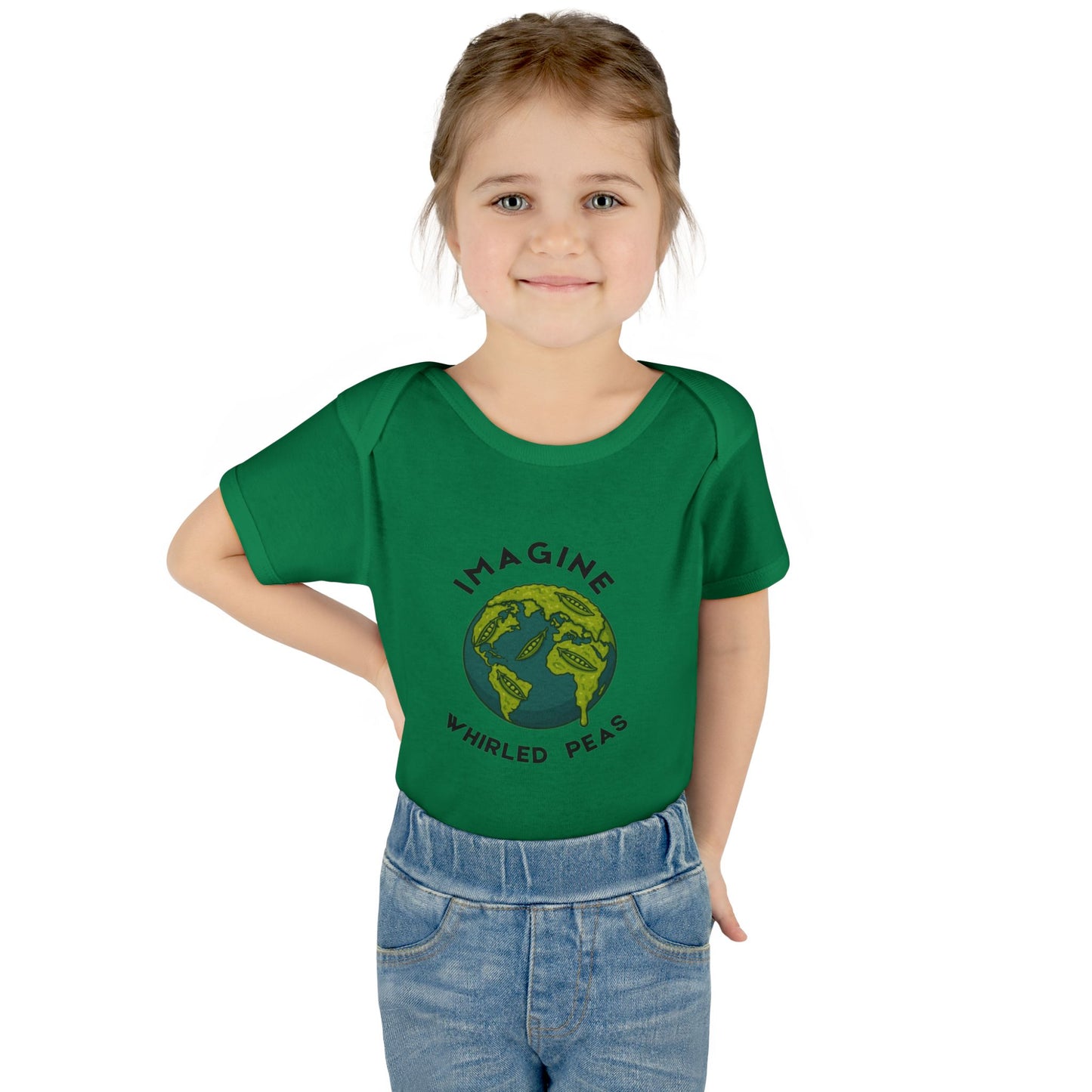 Earth-Themed Infant Bodysuit - Imagine Whirled Peas, Cute Baby Clothes, Unique Baby Shower Gift, Eco-Friendly Apparel, Baby Gift Idea