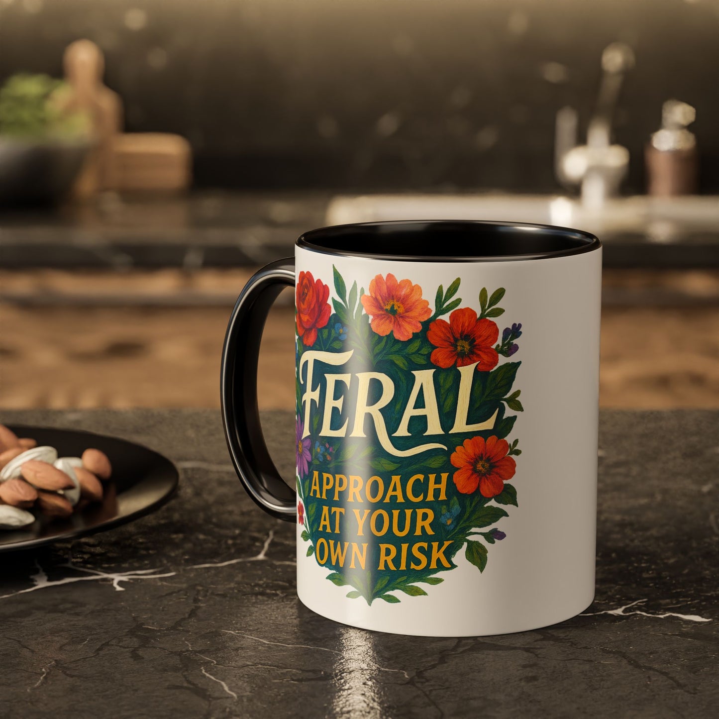 Feral Floral Coffee Mug , Feral: Approach At Your Own Risk 11oz/15oz