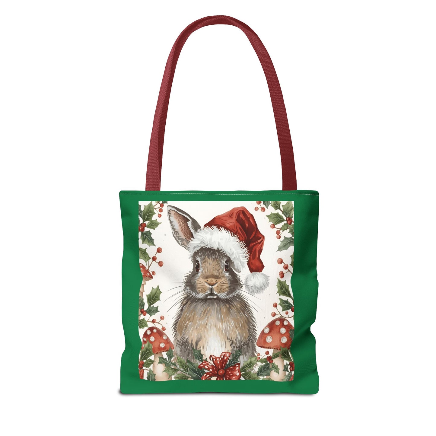 Christmas Bunny Tote Bag | Holiday Gift, Winter Accessory, Eco-Friendly Shopping Bag, Cute Rabbit Design, Festive Reusable Tote