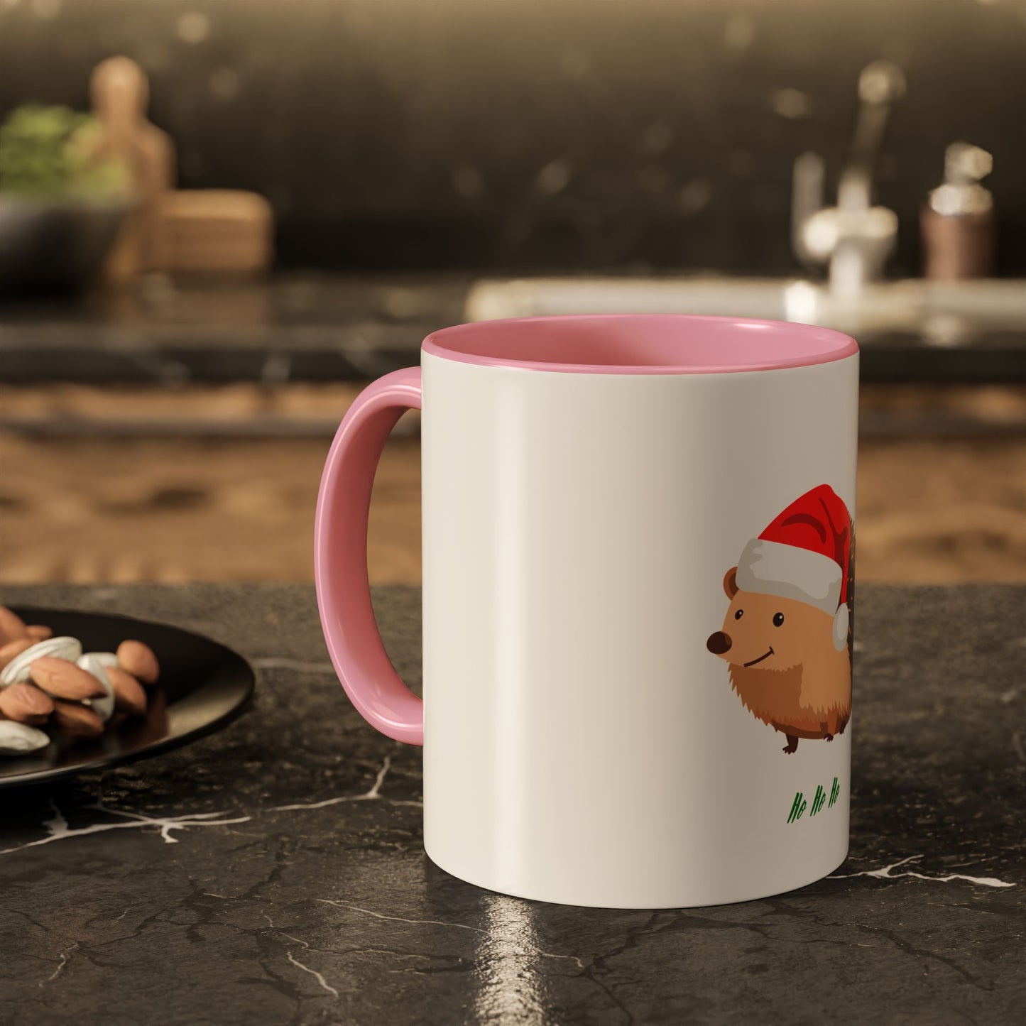 Christmas Hedgehog Mug - Cute Holiday Coffee Cup, Festive Drinkware, Gifts for Animal Lovers, Winter Decor, Unique Tea Mug