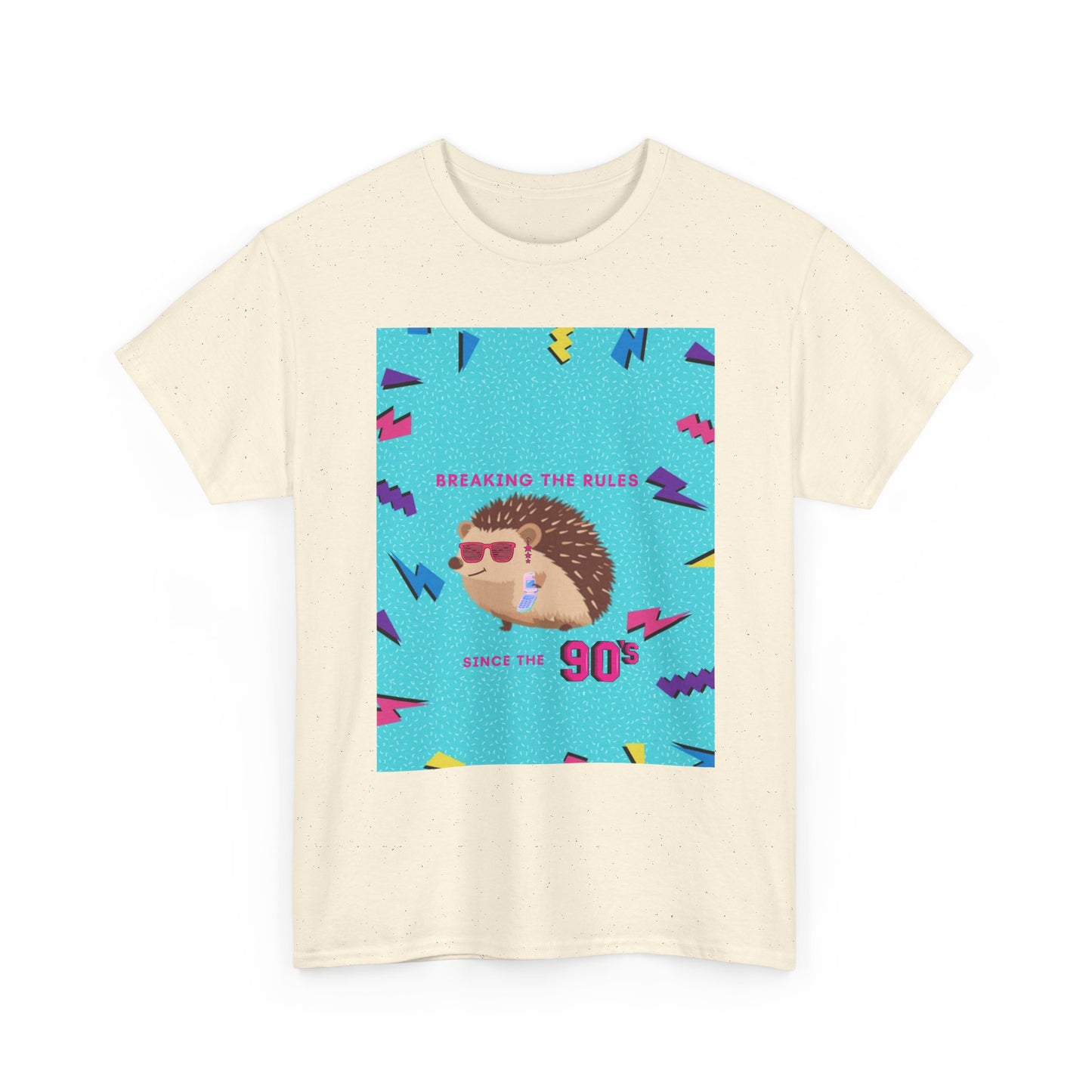 90s Vintage-Inspired Hedgehog Tee | Retro Cotton Shirt, Unisex Casual Wear, Perfect for Nostalgia Lovers, Gift for Birthdays, Summer Outings