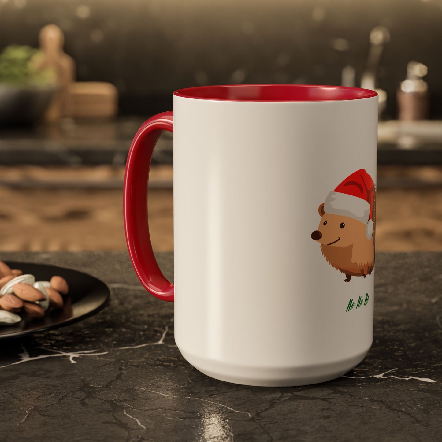 Christmas Hedgehog Mug - Cute Holiday Coffee Cup, Festive Drinkware, Gifts for Animal Lovers, Winter Decor, Unique Tea Mug