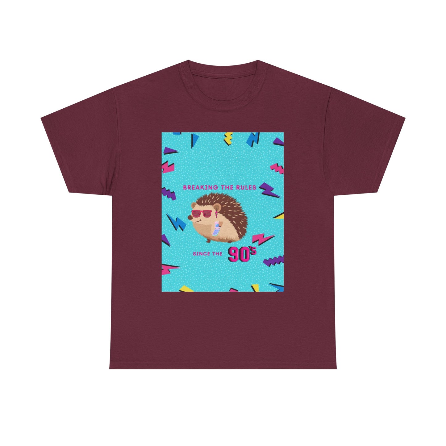 90s Vintage-Inspired Hedgehog Tee | Retro Cotton Shirt, Unisex Casual Wear, Perfect for Nostalgia Lovers, Gift for Birthdays, Summer Outings