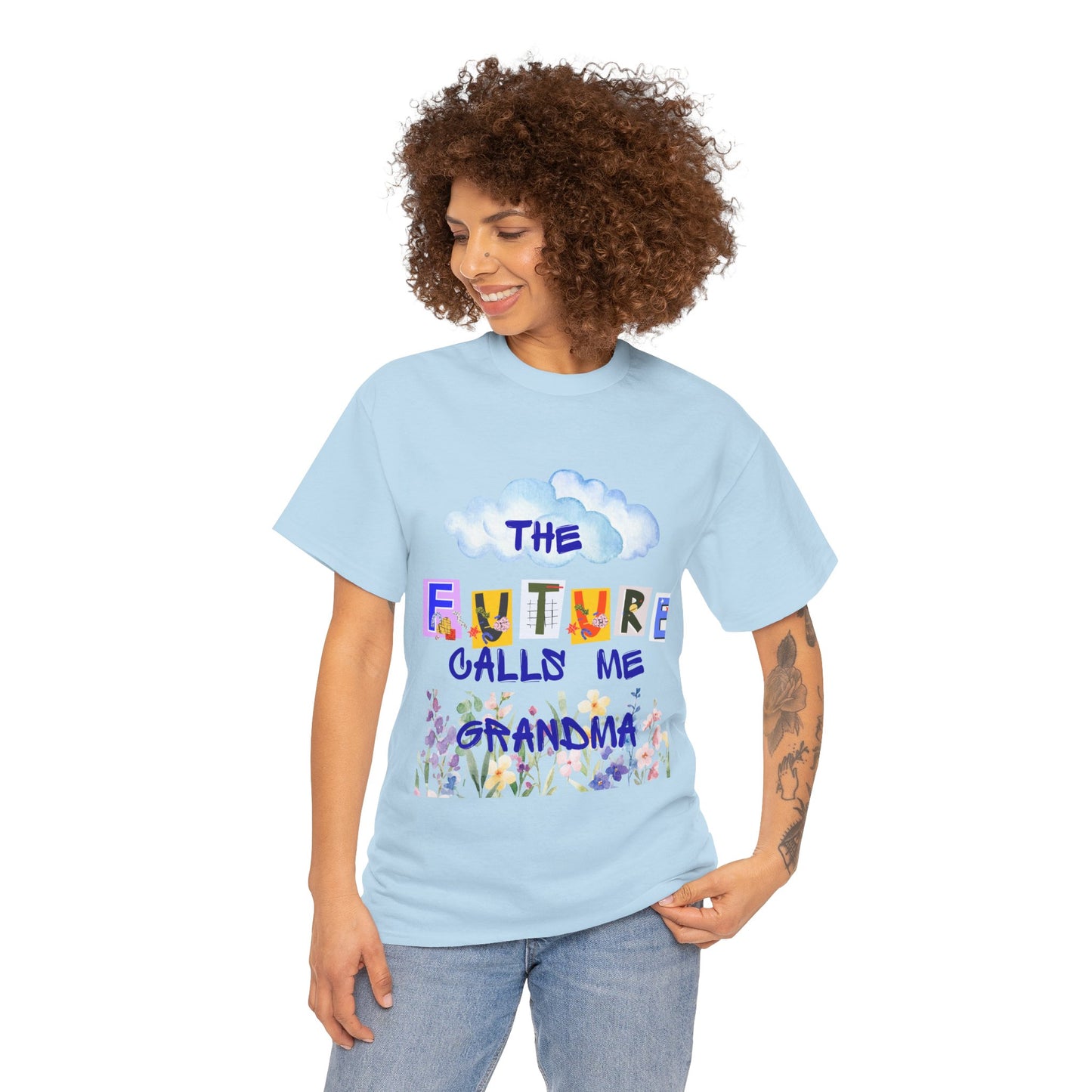 The Future Calls Me Grandma Tee, Unisex Cotton T-Shirt for Grandparents, Birthday Gift, Baby Shower, Family Gatherings, Fun Statement Tee