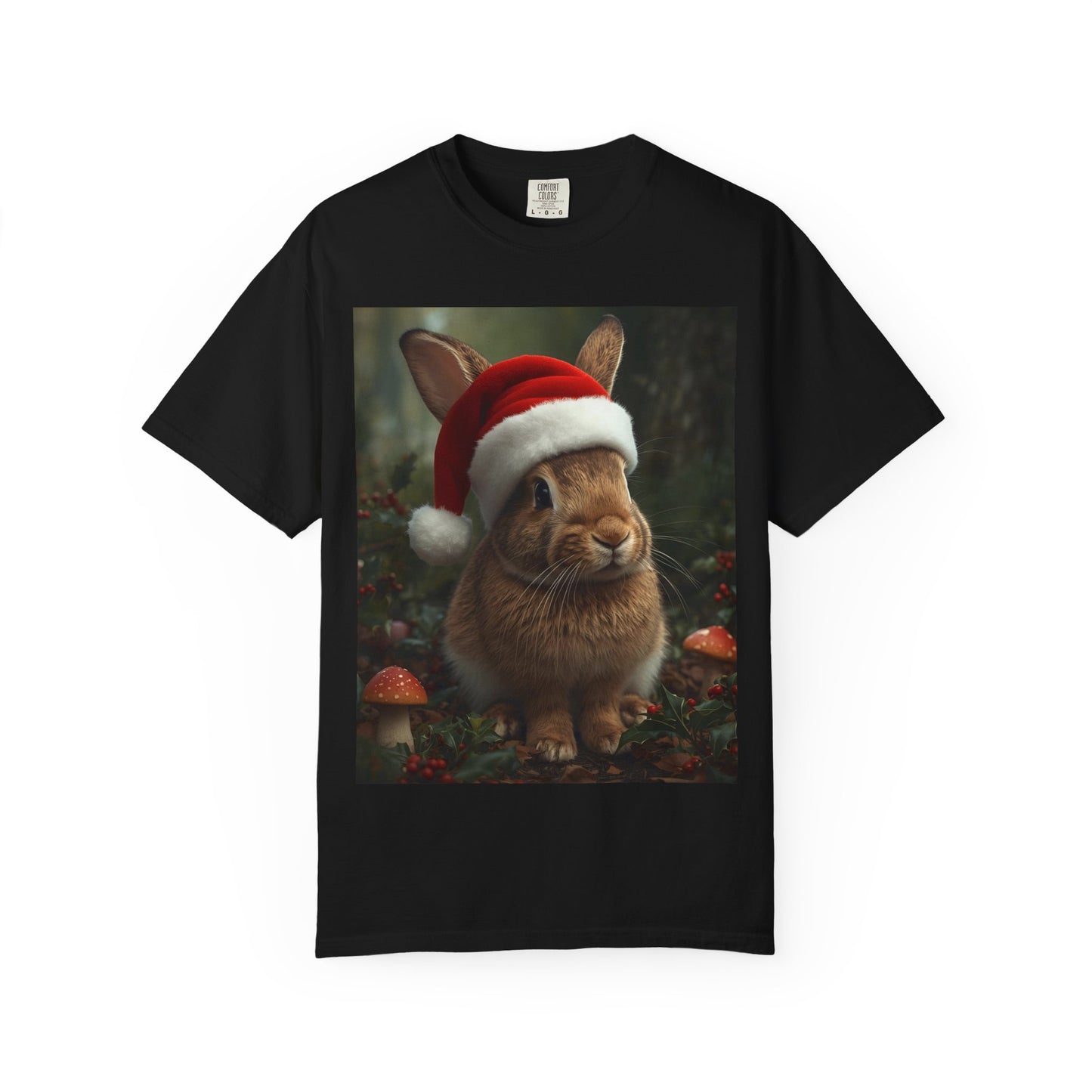 Festive Bunny T-Shirt, Funny Christmas Tee, Cute Holiday Shirt, Animal Lover Gift, Winter Apparel