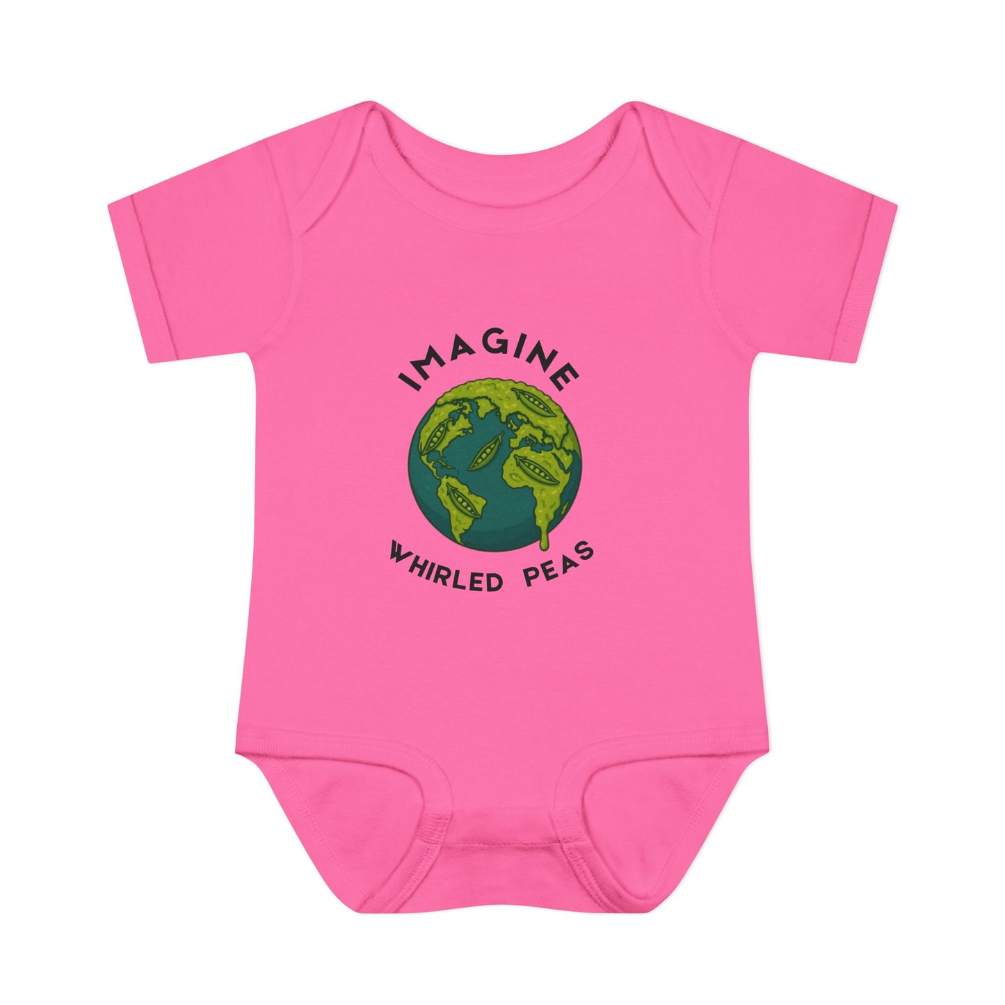 Earth-Themed Infant Bodysuit - Imagine Whirled Peas, Cute Baby Clothes, Unique Baby Shower Gift, Eco-Friendly Apparel, Baby Gift Idea
