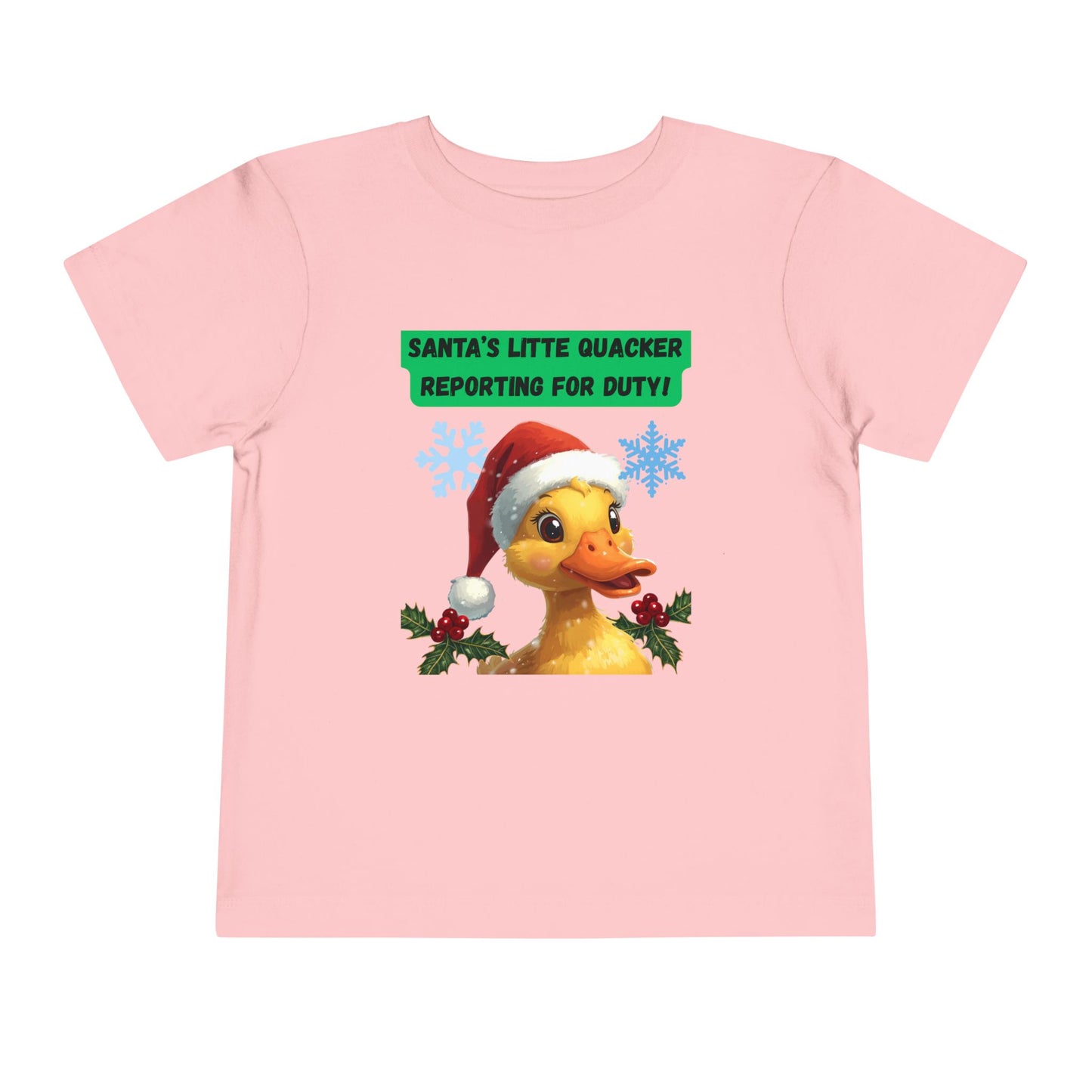 Santa's Little Quacker Toddler Tee, Christmas Shirt, Holiday Outfit, Cute Christmas Gift, Festive Toddler Apparel, Santa Duck Tee