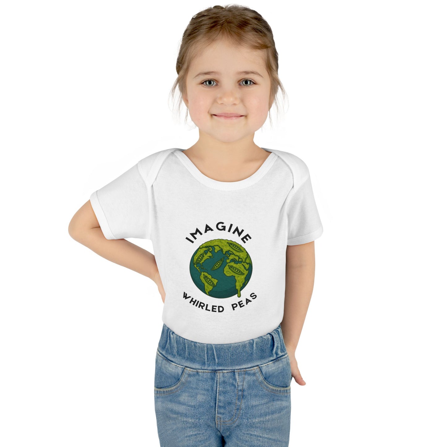 Earth-Themed Infant Bodysuit - Imagine Whirled Peas, Cute Baby Clothes, Unique Baby Shower Gift, Eco-Friendly Apparel, Baby Gift Idea