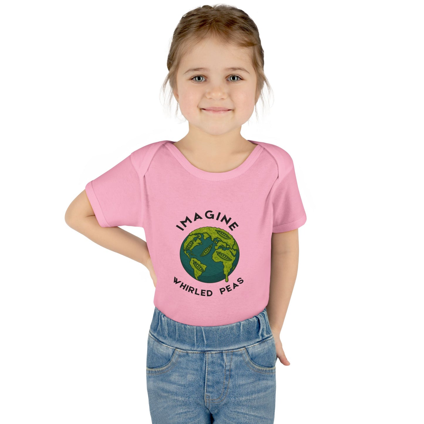 Earth-Themed Infant Bodysuit - Imagine Whirled Peas, Cute Baby Clothes, Unique Baby Shower Gift, Eco-Friendly Apparel, Baby Gift Idea