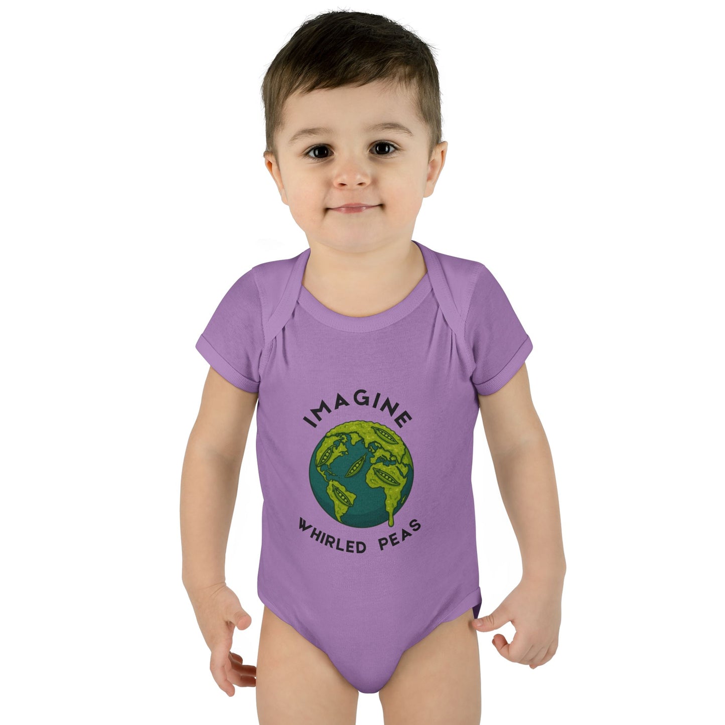 Earth-Themed Infant Bodysuit - Imagine Whirled Peas, Cute Baby Clothes, Unique Baby Shower Gift, Eco-Friendly Apparel, Baby Gift Idea