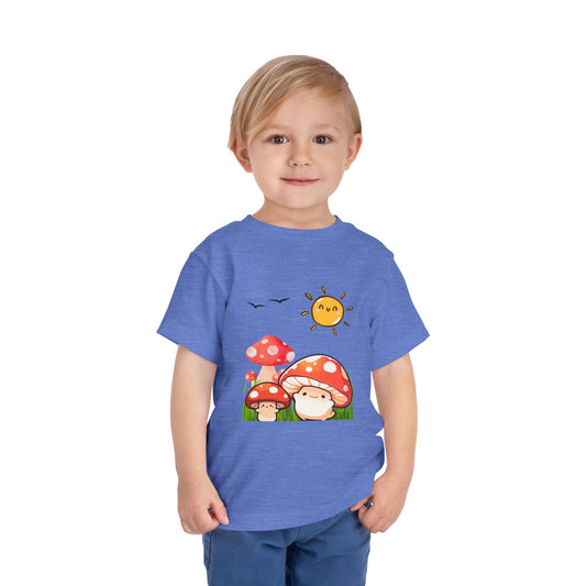Cute Mushroom Toddler Tee | Short Sleeve Kids Shirt | Nature Lover Gift | Summer Outfit | Playful Toddler Clothing