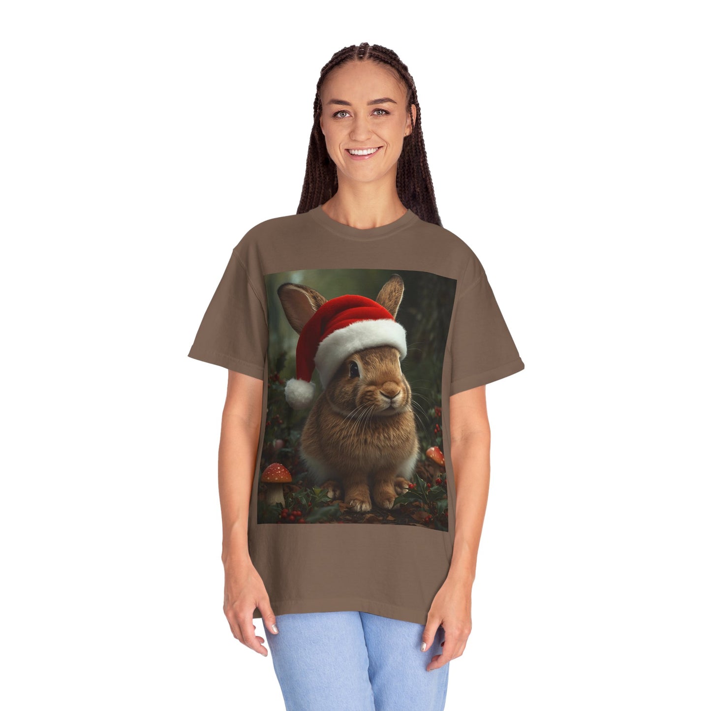 Festive Bunny T-Shirt, Funny Christmas Tee, Cute Holiday Shirt, Animal Lover Gift, Winter Apparel