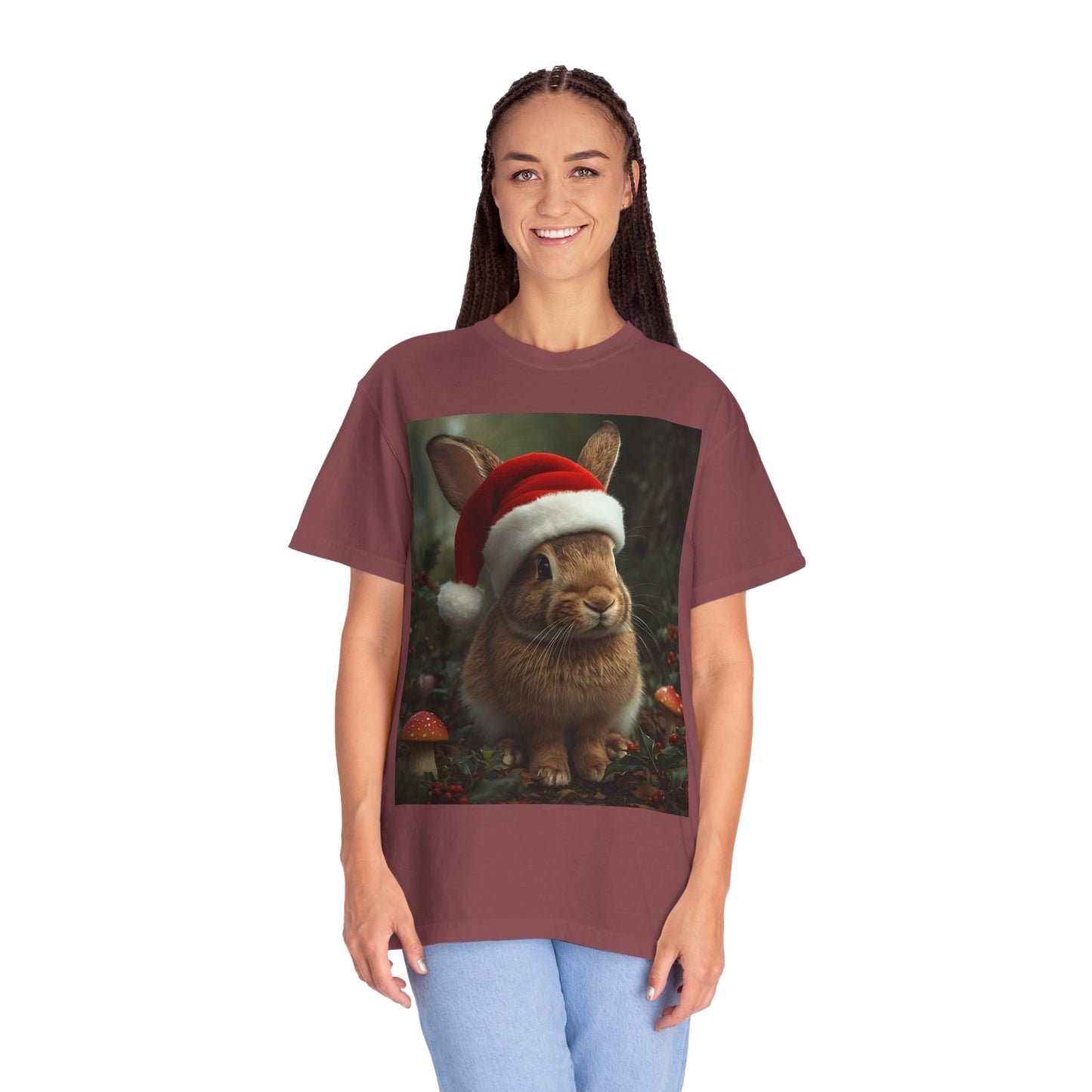 Festive Bunny T-Shirt, Funny Christmas Tee, Cute Holiday Shirt, Animal Lover Gift, Winter Apparel