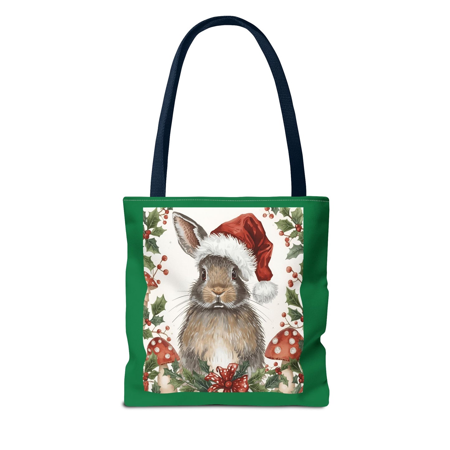 Christmas Bunny Tote Bag | Holiday Gift, Winter Accessory, Eco-Friendly Shopping Bag, Cute Rabbit Design, Festive Reusable Tote