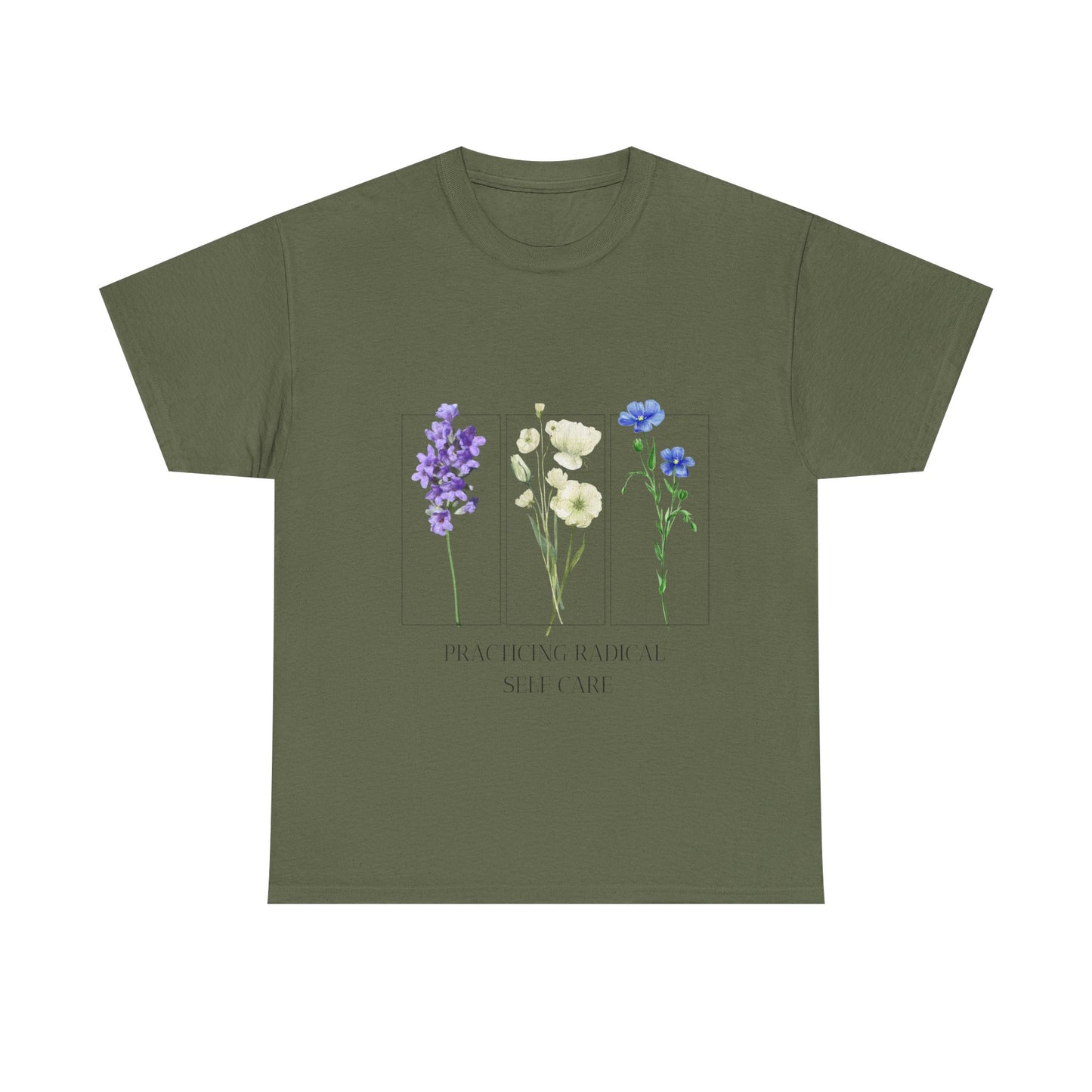 Practicing Self-Care floral  Tee, Spring Fashion Top, Unisex Graphic Shirt, Mental Health Awareness Gift, Casual Wear, Birthday Gift for Friends