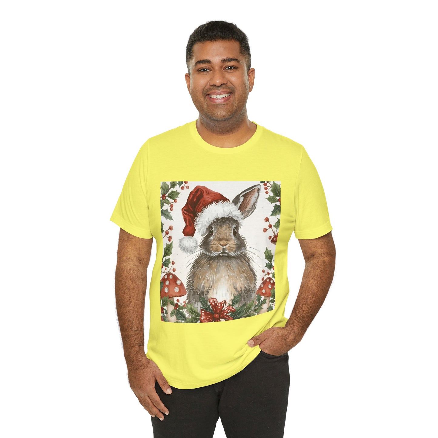 Christmas Bunny T-Shirt, Holiday Tee, Rabbit Shirt, Winter Apparel, Cute Christmas Gift, Seasonal Fashion