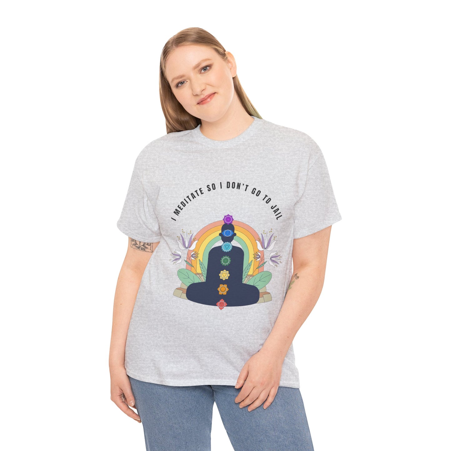 Meditation Humor Tee, Unisex Cotton T-Shirt for Yoga Lovers, Gift for Mindfulness Practitioners, Funny Meditation Shirt