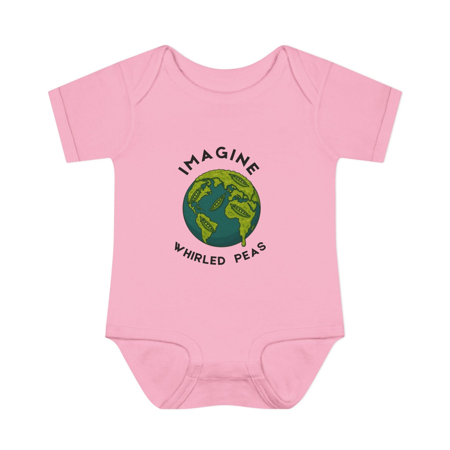 Earth-Themed Infant Bodysuit - Imagine Whirled Peas, Cute Baby Clothes, Unique Baby Shower Gift, Eco-Friendly Apparel, Baby Gift Idea