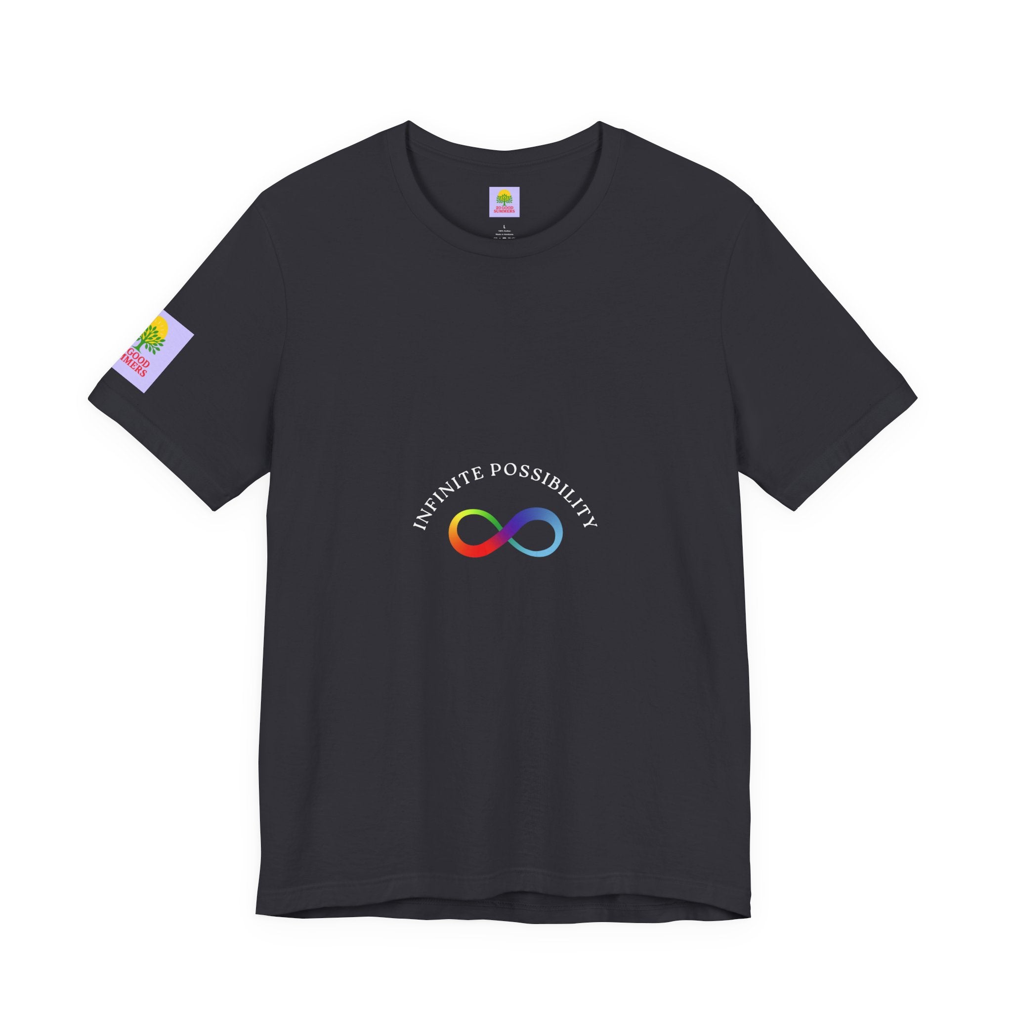 Colorful Infinity Symbol Unisex Tee, LGBTQ+ Pride T-shirt, Casual Everyday Wear, Gift for Friends, Creative Wardrobe Essential