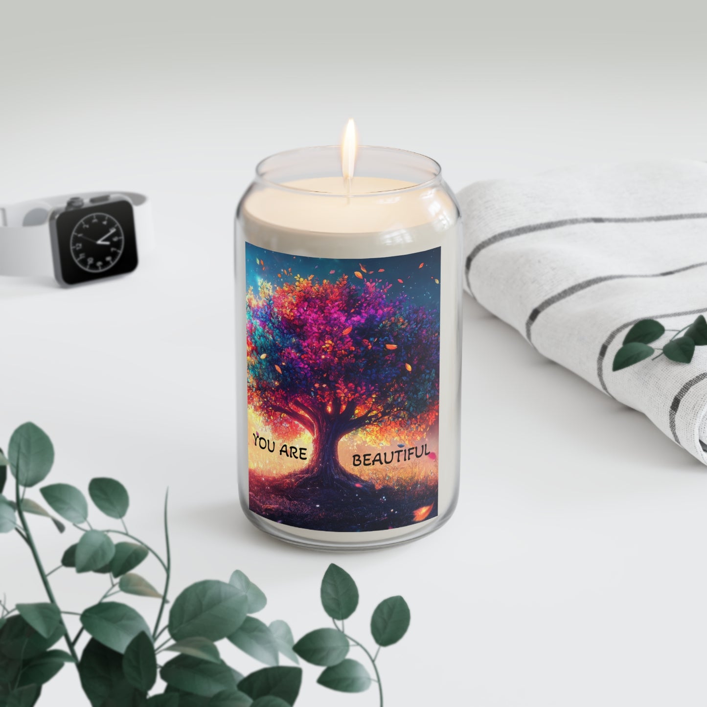 You Are Beautiful Scented Soy Candle — 13.75oz Inspirational Tree Design