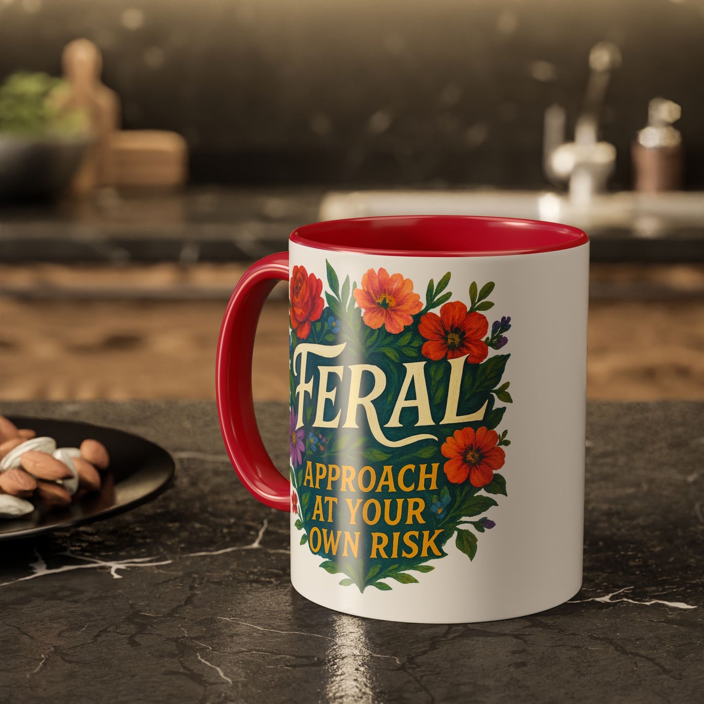 Feral Floral Coffee Mug , Feral: Approach At Your Own Risk 11oz/15oz
