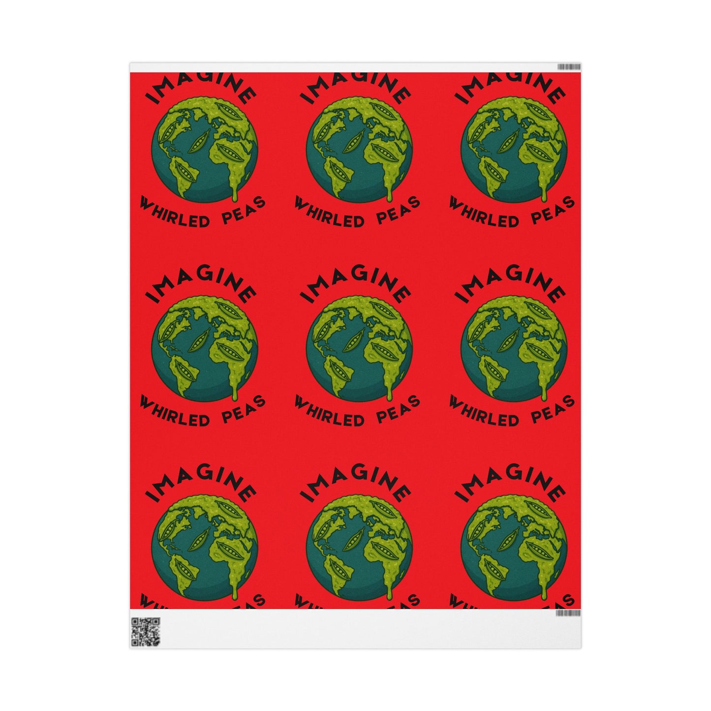 Imagine Whirled Peas Holiday Wrapping Paper – Red Holiday Gift Wrap Roll