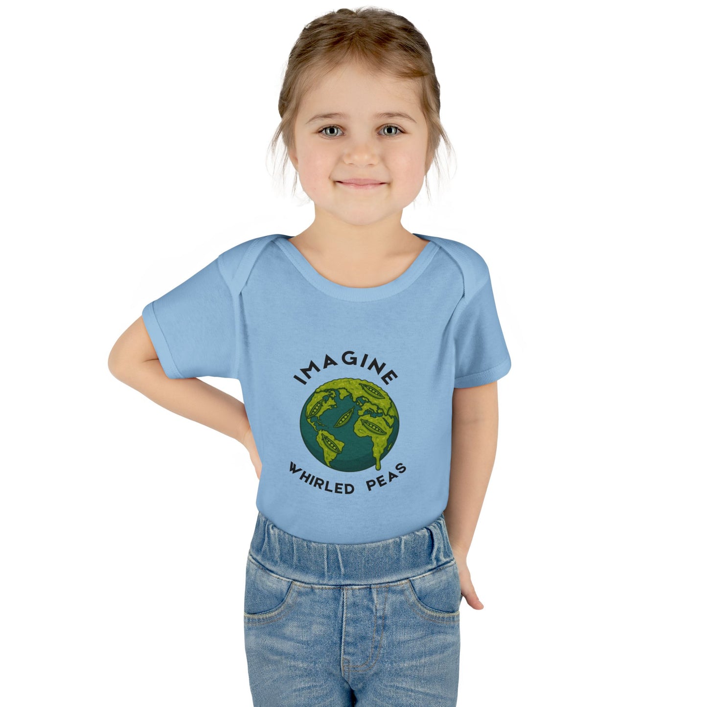 Earth-Themed Infant Bodysuit - Imagine Whirled Peas, Cute Baby Clothes, Unique Baby Shower Gift, Eco-Friendly Apparel, Baby Gift Idea