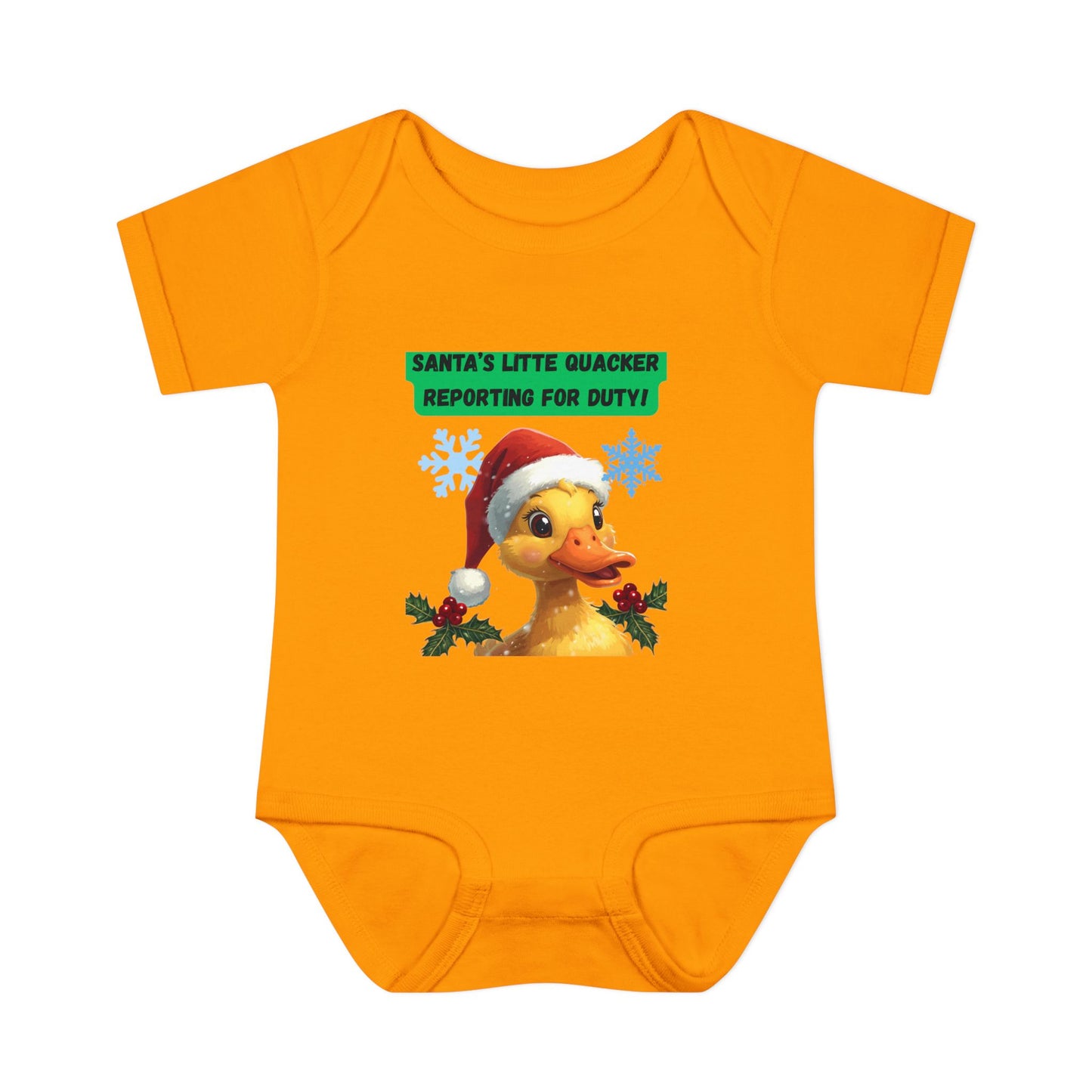 Christmas Infant Bodysuit, Santa's Little Quacker Design, Holiday Baby Outfit, Cute Baby Gift, Festive Newborn Apparel