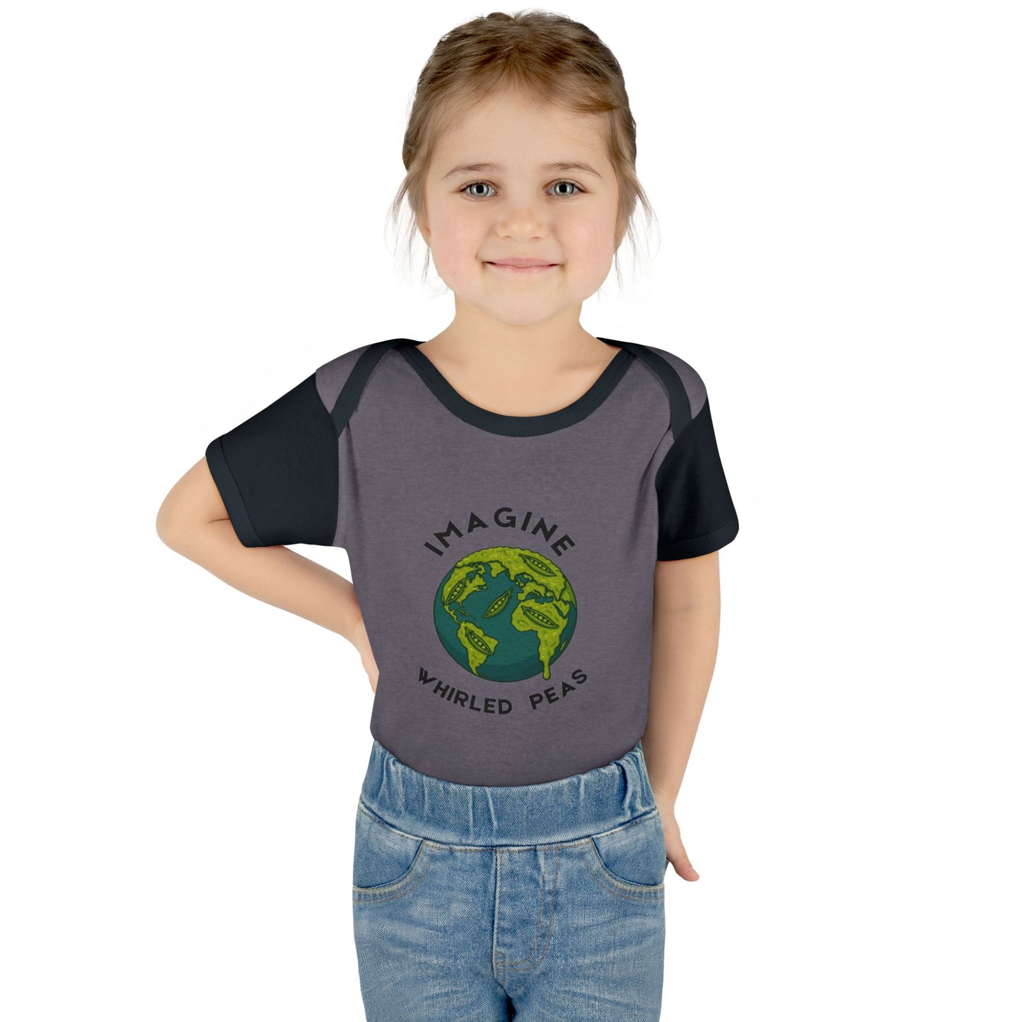 Earth-Themed Infant Bodysuit - Imagine Whirled Peas, Cute Baby Clothes, Unique Baby Shower Gift, Eco-Friendly Apparel, Baby Gift Idea