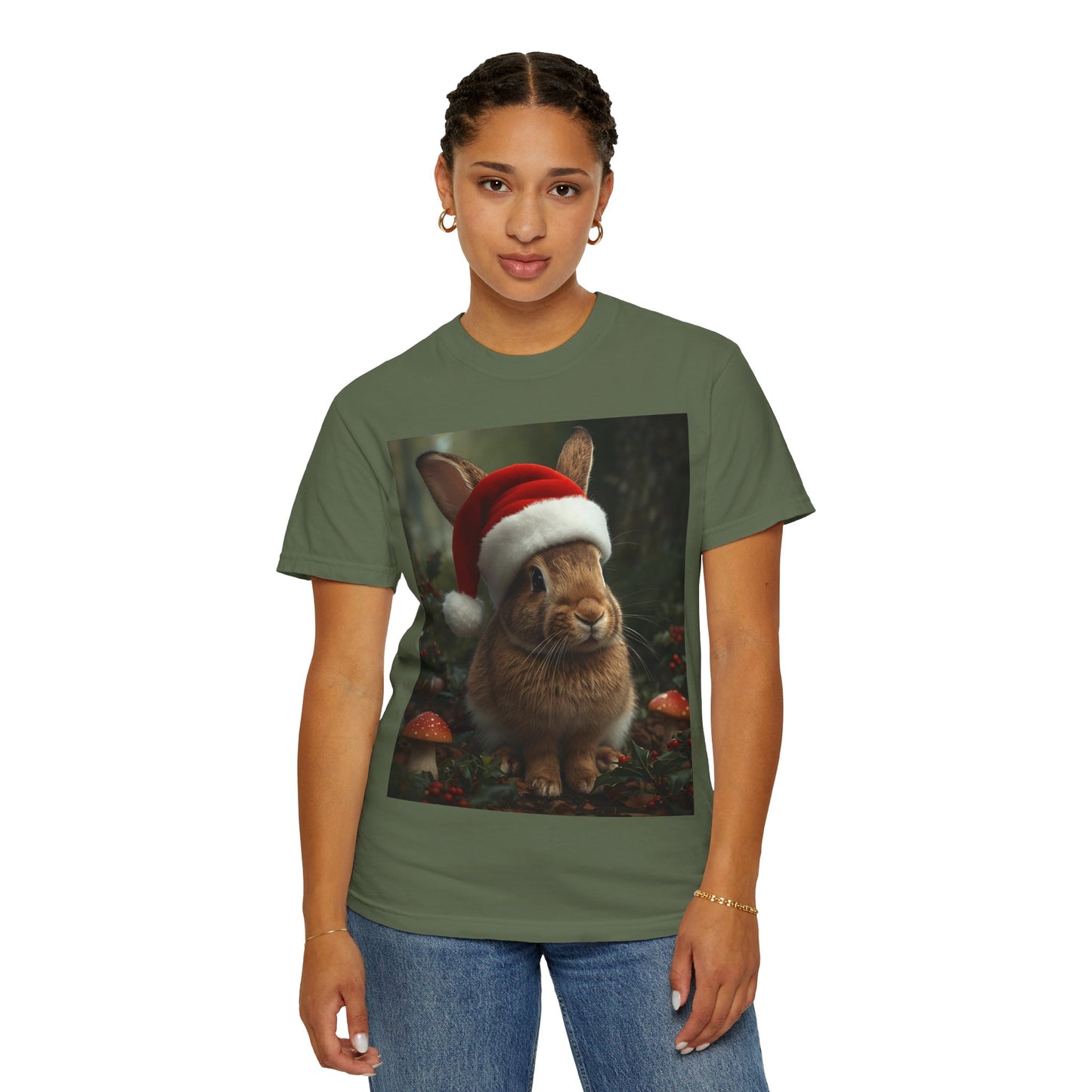 Festive Bunny T-Shirt, Funny Christmas Tee, Cute Holiday Shirt, Animal Lover Gift, Winter Apparel