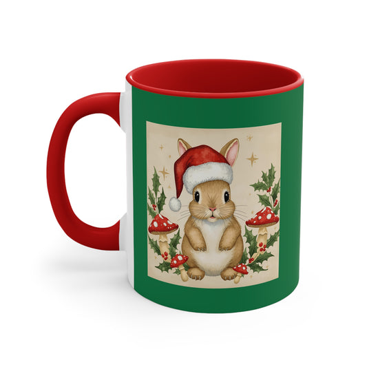 Festive Holiday Mug, Christmas Coffee Cup, Cute Bunny Design, Personal Gift, Winter Decor, Holiday Cheer