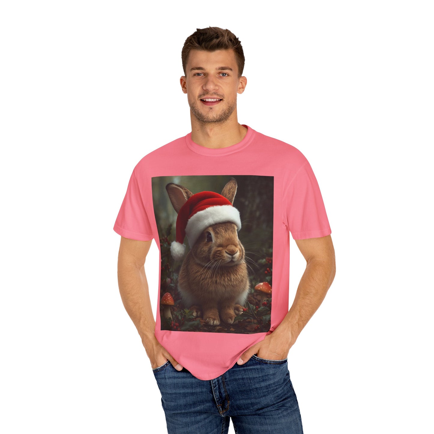 Festive Bunny T-Shirt, Funny Christmas Tee, Cute Holiday Shirt, Animal Lover Gift, Winter Apparel