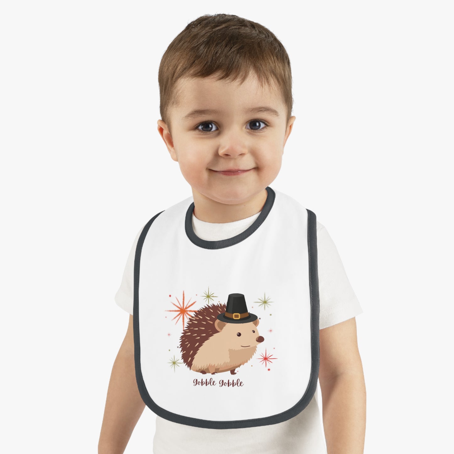 Cute Hedgehog Thanksgiving Baby Bib, Baby Shower Gift Idea, Cute Animal Bib, Toddler Bibs, Hedgehog Theme