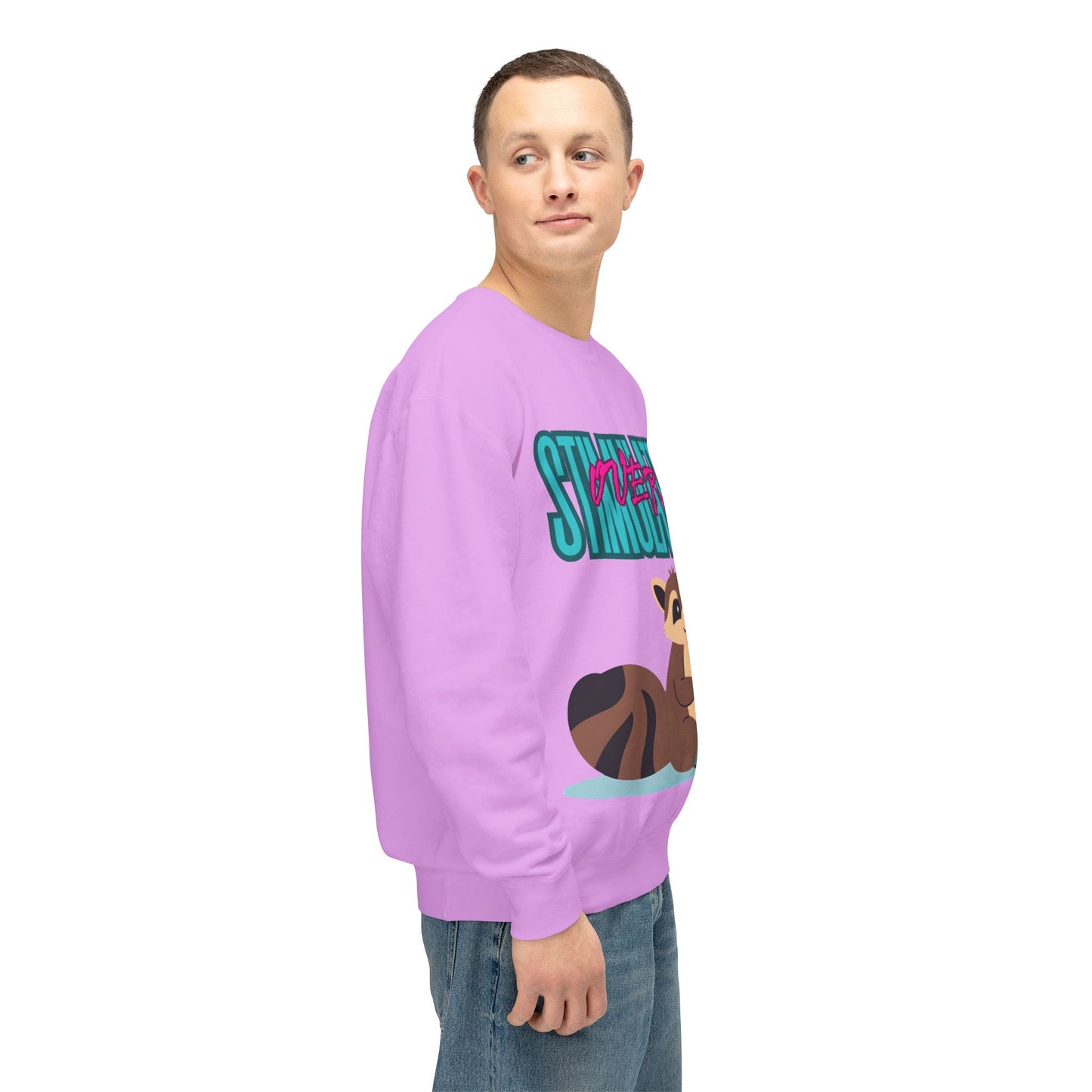 Raccoon 'Overstimulated' Crewneck Unisex Sweatshirt