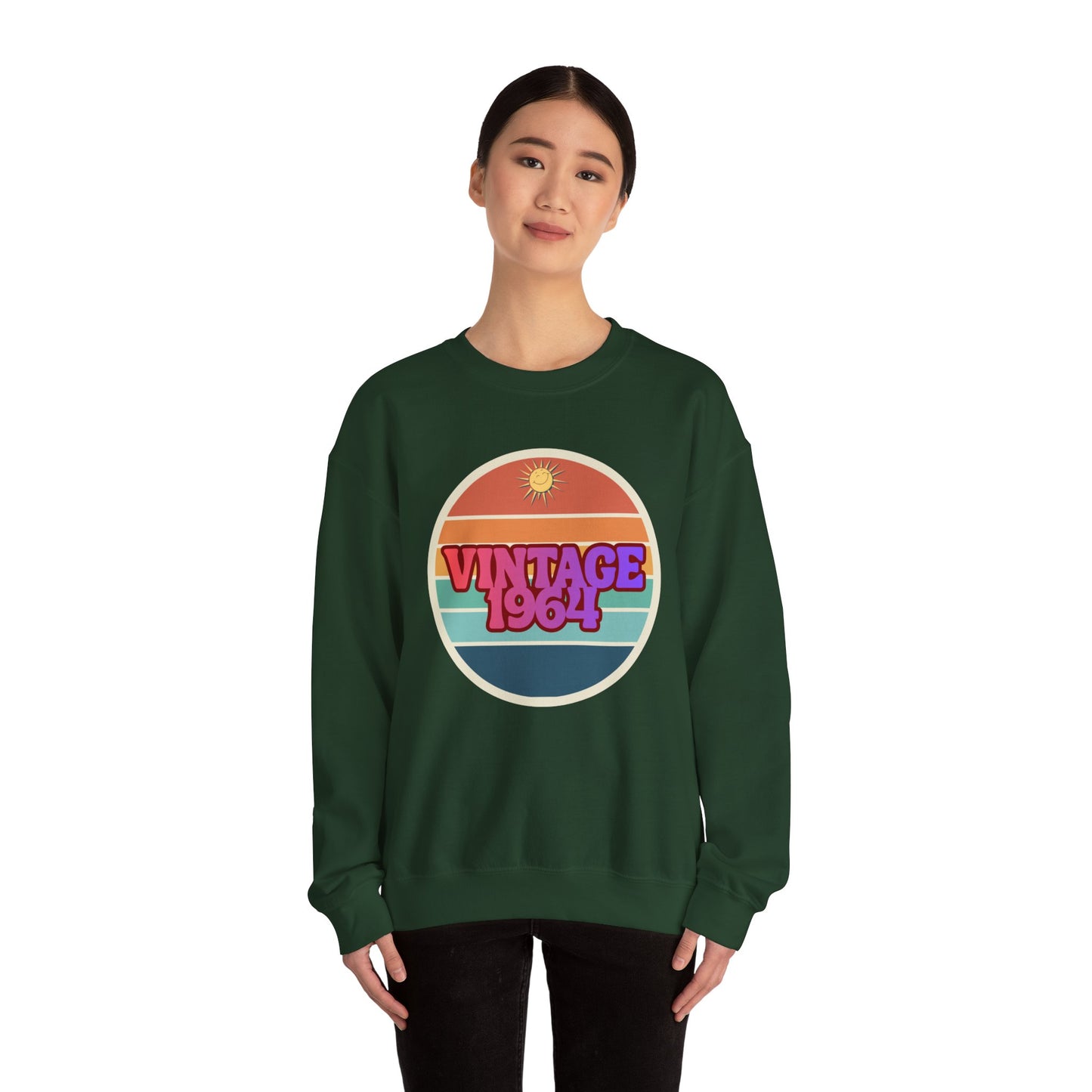 Vintage 1964 Crewneck Sweatshirt — Retro Sunset Graphic Pullover