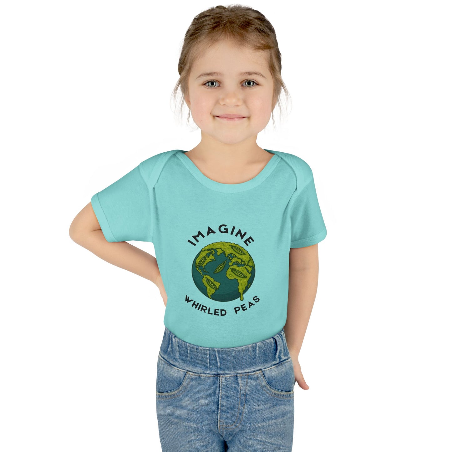 Earth-Themed Infant Bodysuit - Imagine Whirled Peas, Cute Baby Clothes, Unique Baby Shower Gift, Eco-Friendly Apparel, Baby Gift Idea