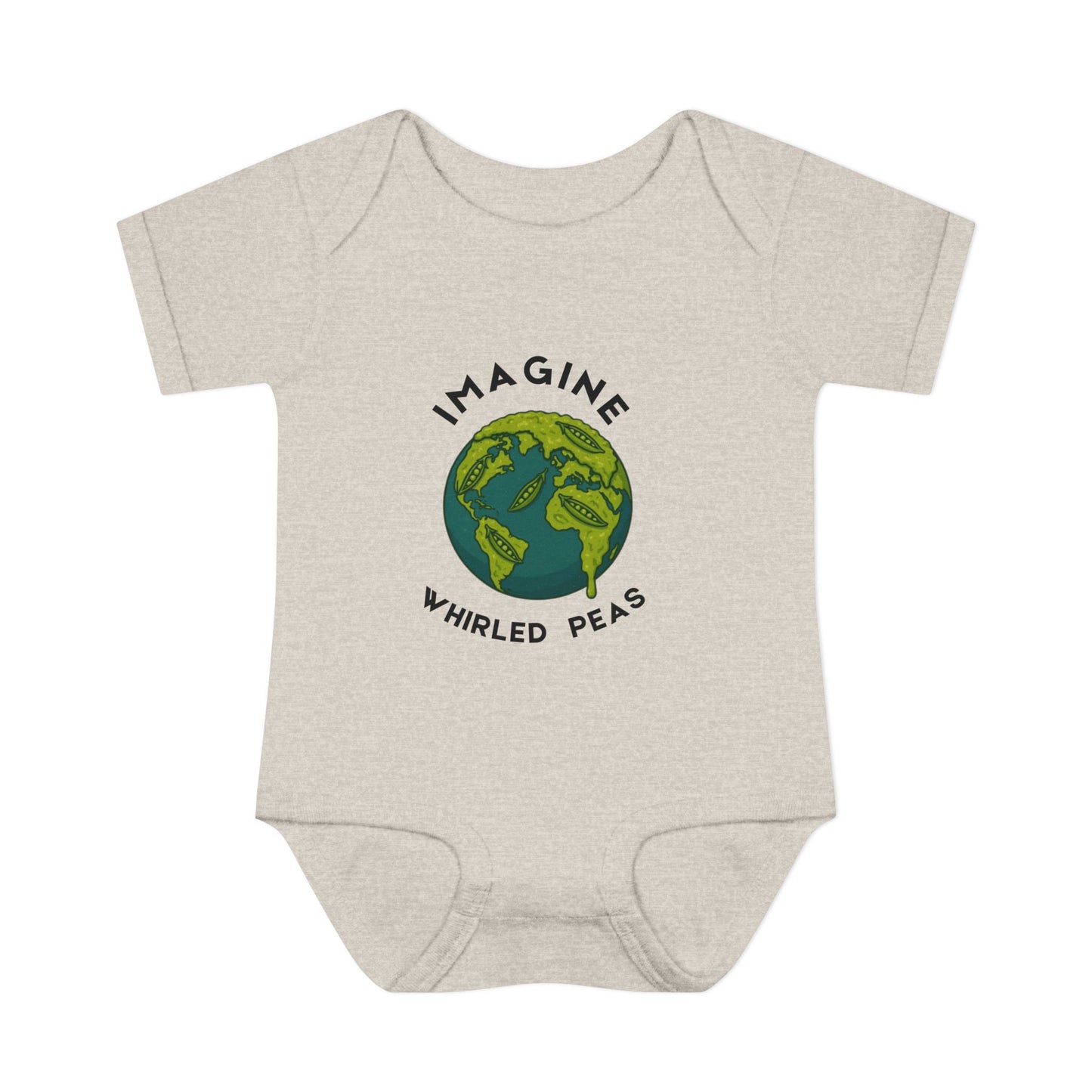 Earth-Themed Infant Bodysuit - Imagine Whirled Peas, Cute Baby Clothes, Unique Baby Shower Gift, Eco-Friendly Apparel, Baby Gift Idea