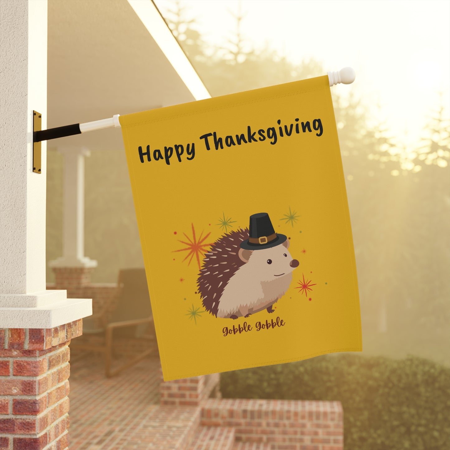 Adorable Fall Garden Banner with Hedgehog Design, Seasonal Decor for Home, Fall Decorations, Autumn Garden Flag, Outdoor Welcome Sign