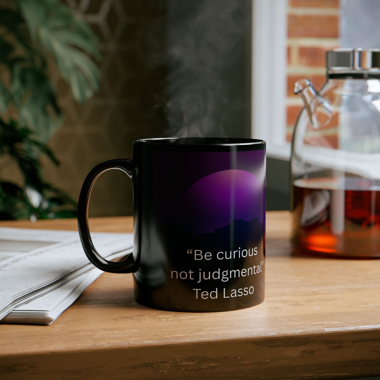 Be Curious Quote Mug | Inspirational Coffee Cup | Gift for Ted Lasso Fans, Motivational Coffee Mug, Unique Office Decor