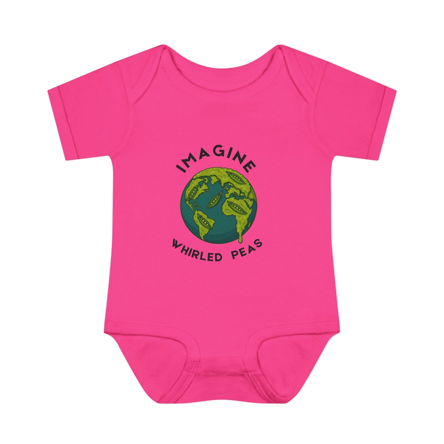 Earth-Themed Infant Bodysuit - Imagine Whirled Peas, Cute Baby Clothes, Unique Baby Shower Gift, Eco-Friendly Apparel, Baby Gift Idea