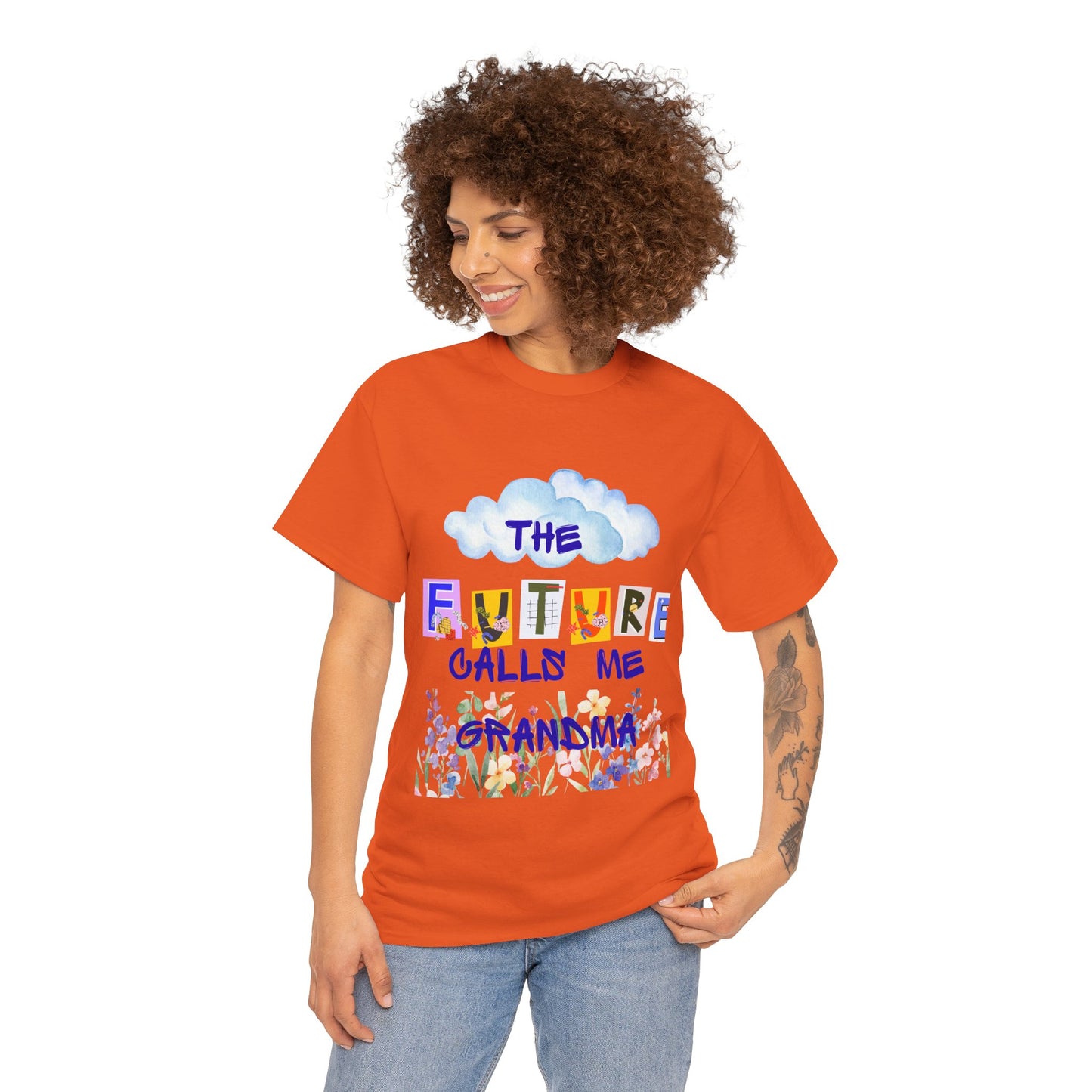 The Future Calls Me Grandma Tee, Unisex Cotton T-Shirt for Grandparents, Birthday Gift, Baby Shower, Family Gatherings, Fun Statement Tee