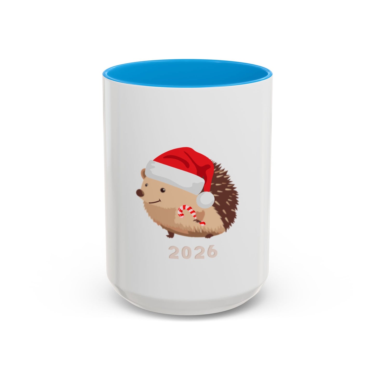 Colorful Mugs (11oz, 15oz) Christmas Mugs, Holiday Mugs, Cute Hedgehog Mugs, adorable Holiday hedgehog Mugs