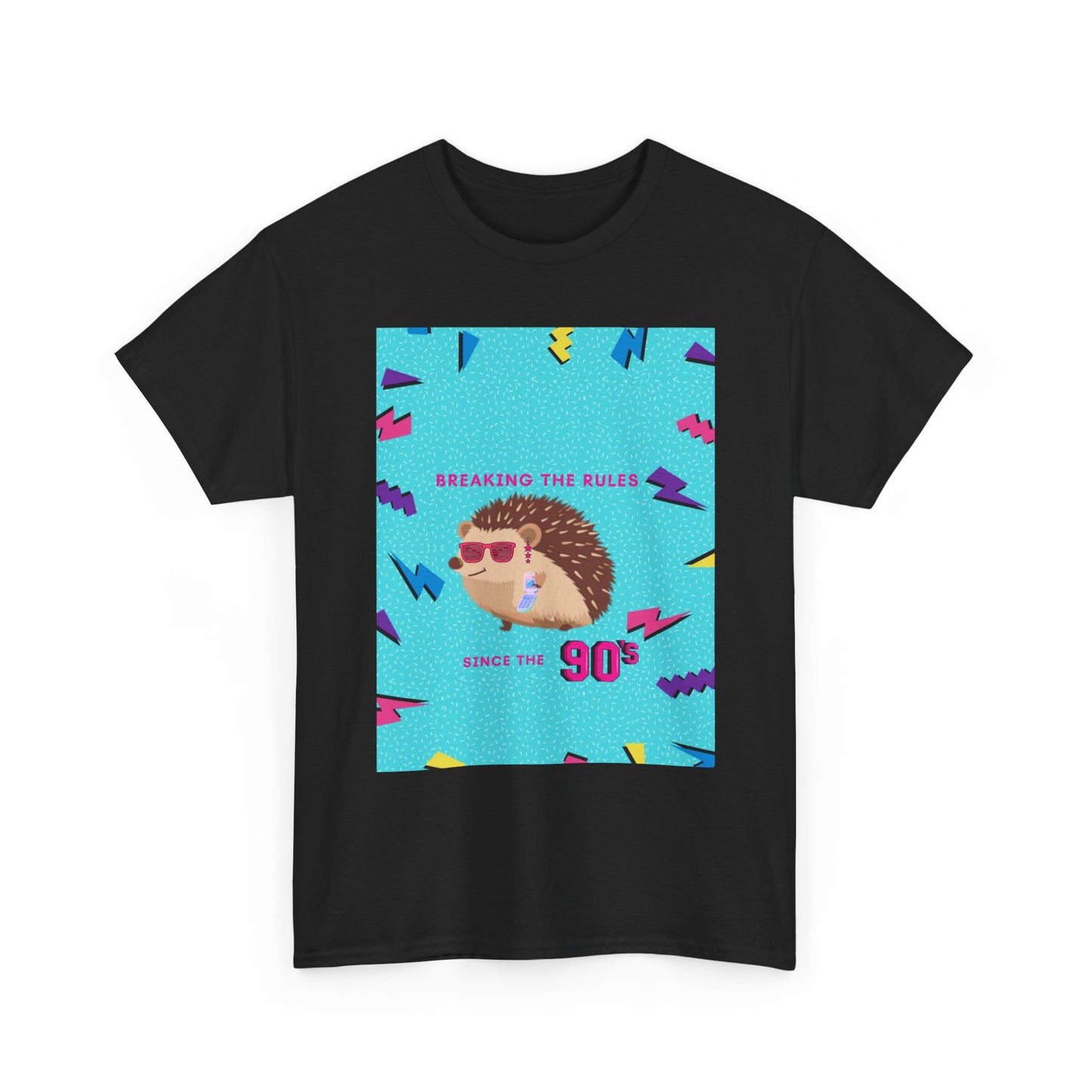 90s Vintage-Inspired Hedgehog Tee | Retro Cotton Shirt, Unisex Casual Wear, Perfect for Nostalgia Lovers, Gift for Birthdays, Summer Outings