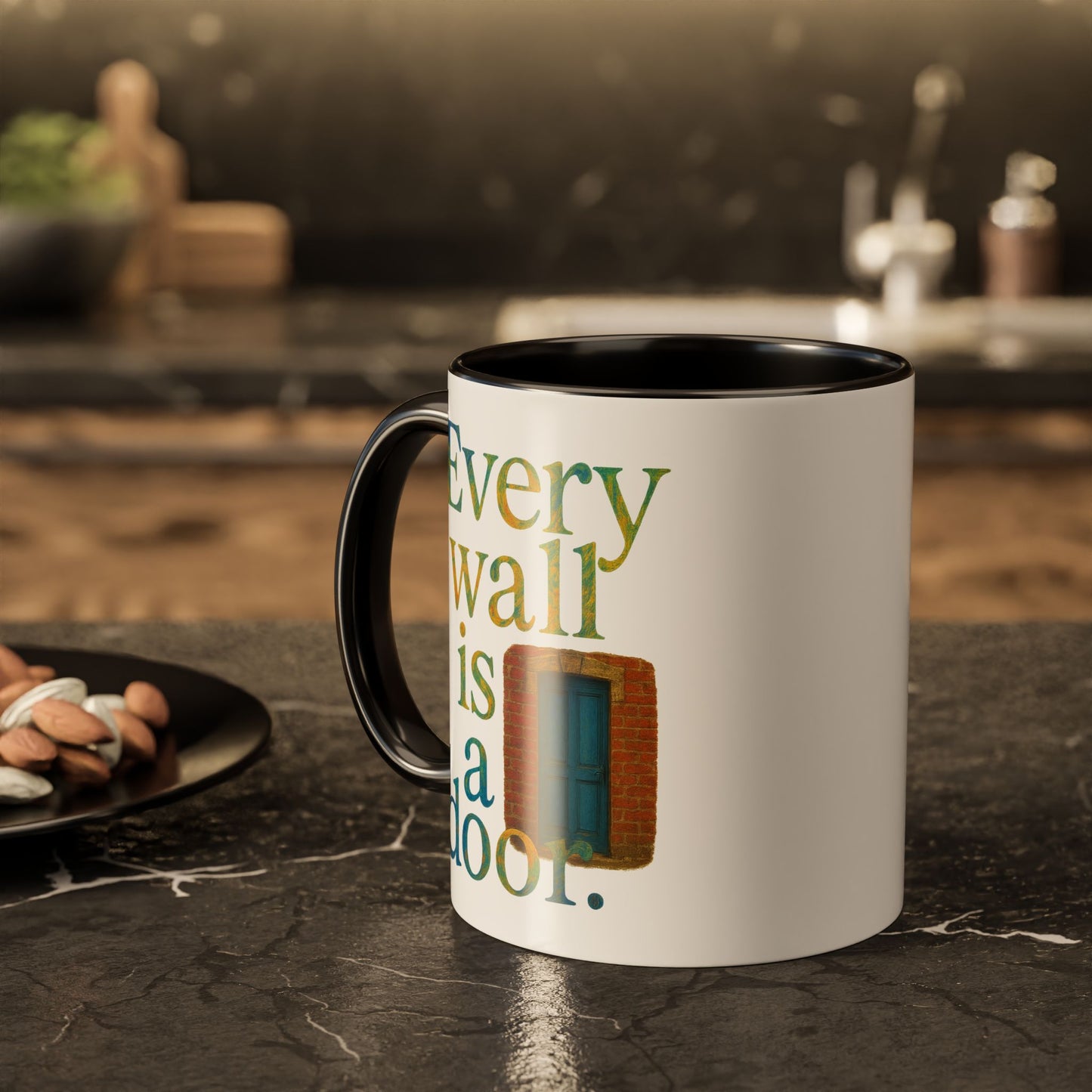 Inspirational Coffee Mug — "Every Wall Is a Door" Colorful Ceramic Mug (11oz & 15oz)