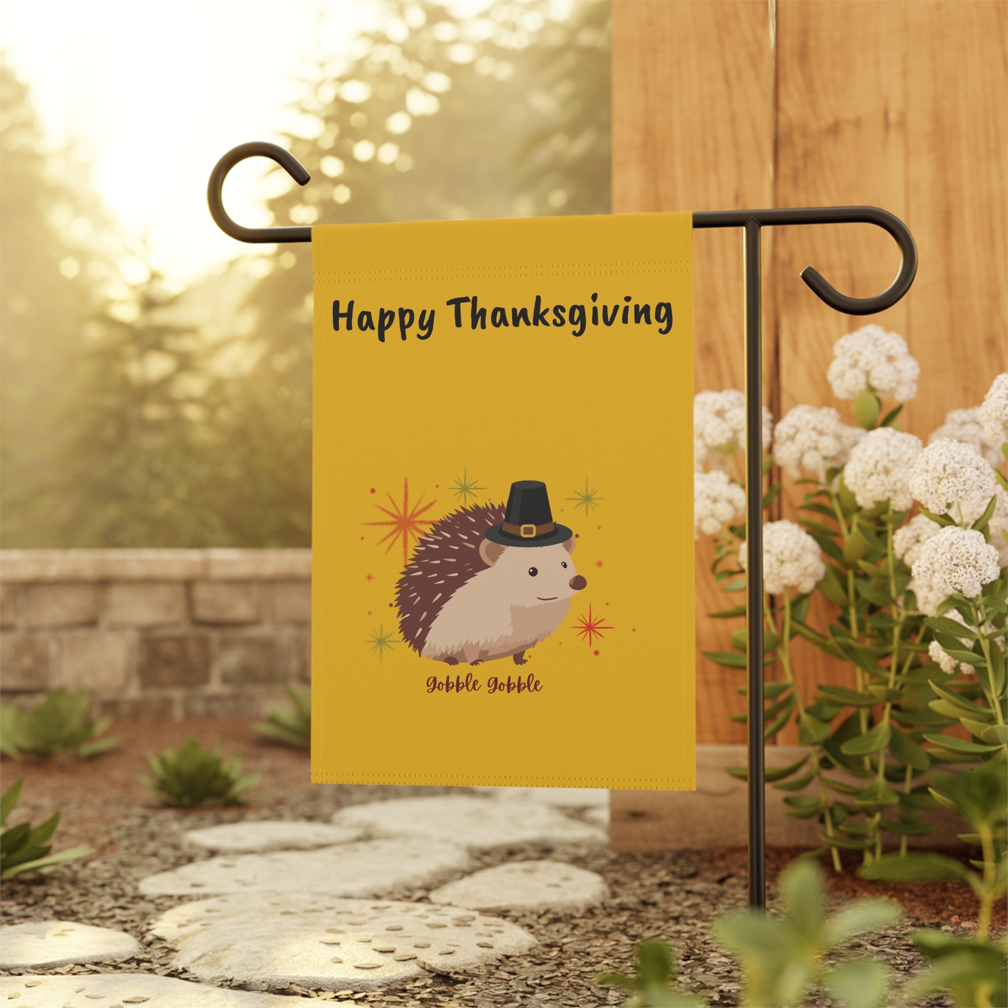 Adorable Fall Garden Banner with Hedgehog Design, Seasonal Decor for Home, Fall Decorations, Autumn Garden Flag, Outdoor Welcome Sign