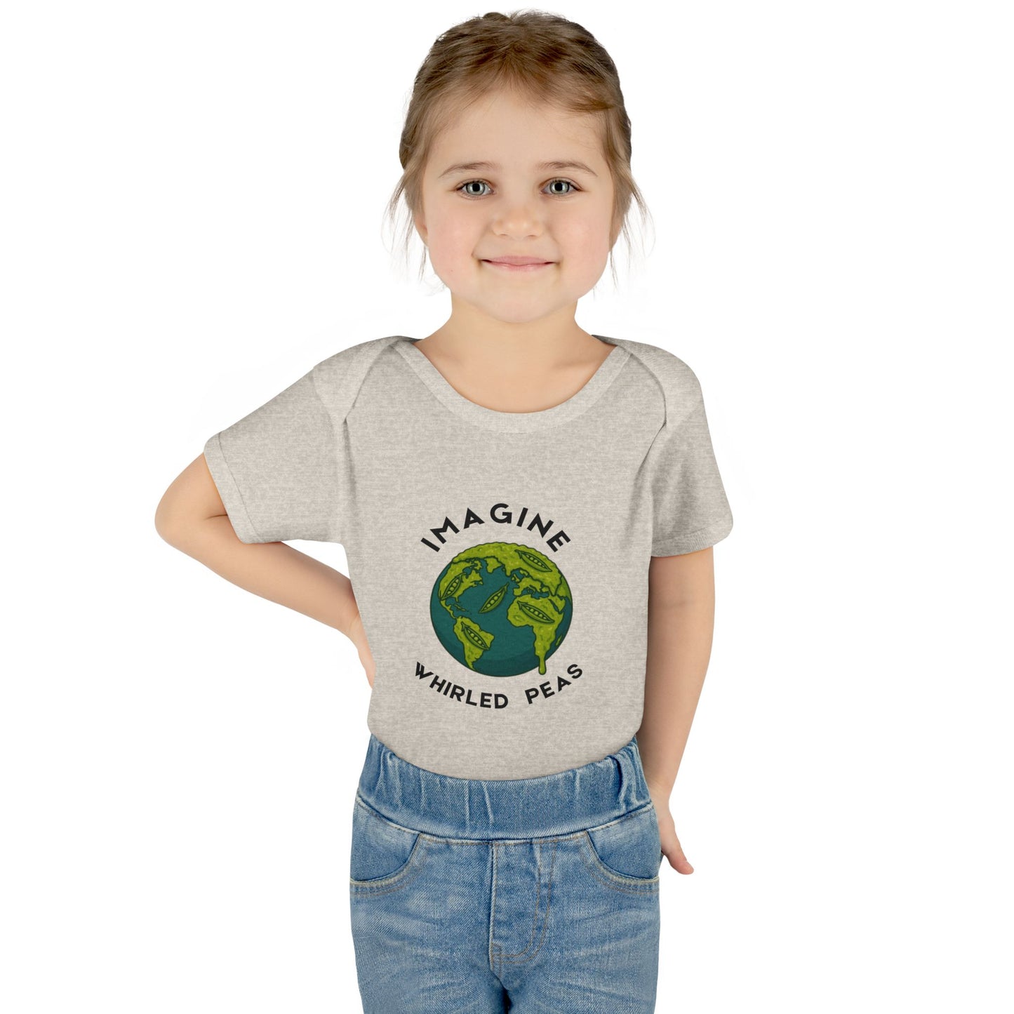Earth-Themed Infant Bodysuit - Imagine Whirled Peas, Cute Baby Clothes, Unique Baby Shower Gift, Eco-Friendly Apparel, Baby Gift Idea