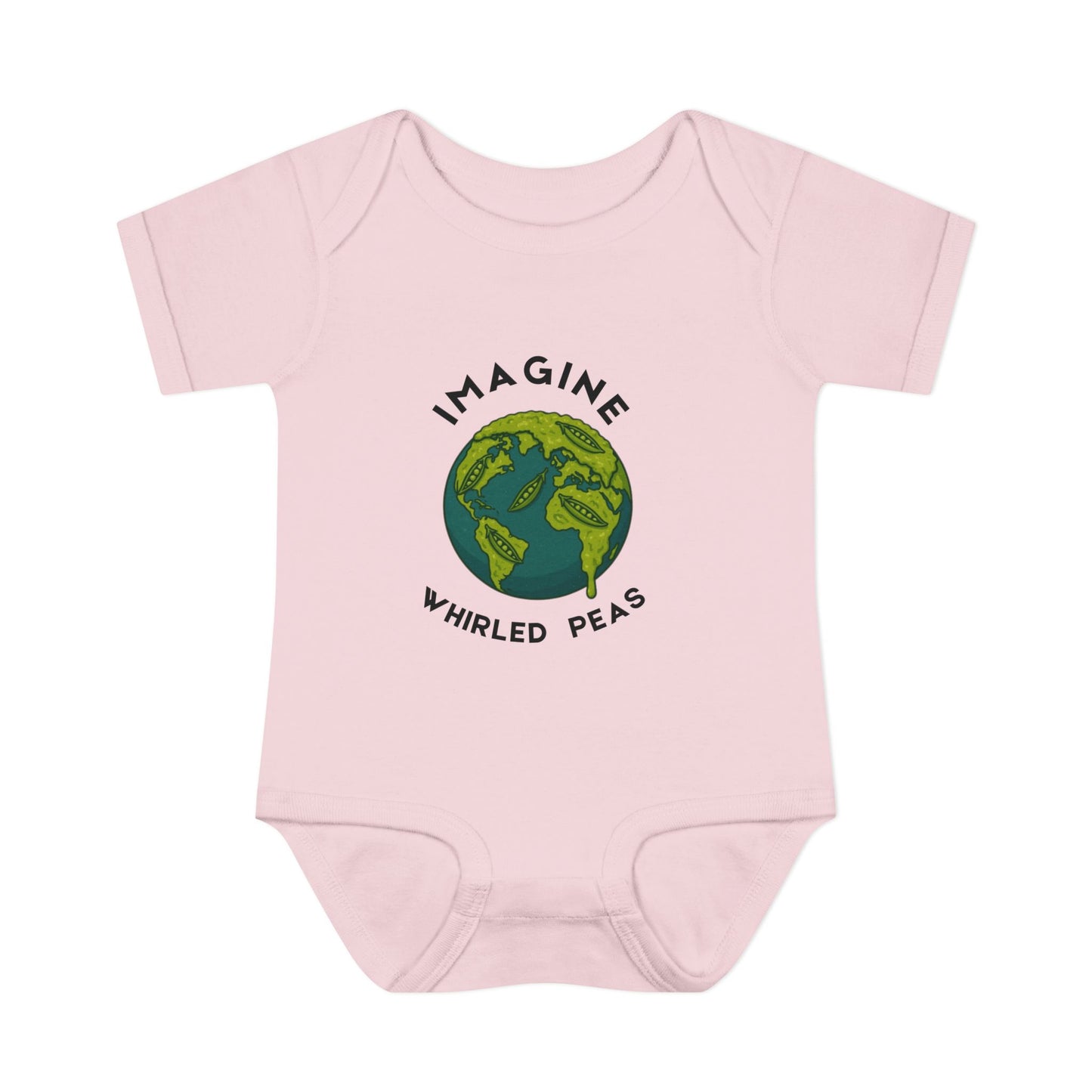 Earth-Themed Infant Bodysuit - Imagine Whirled Peas, Cute Baby Clothes, Unique Baby Shower Gift, Eco-Friendly Apparel, Baby Gift Idea
